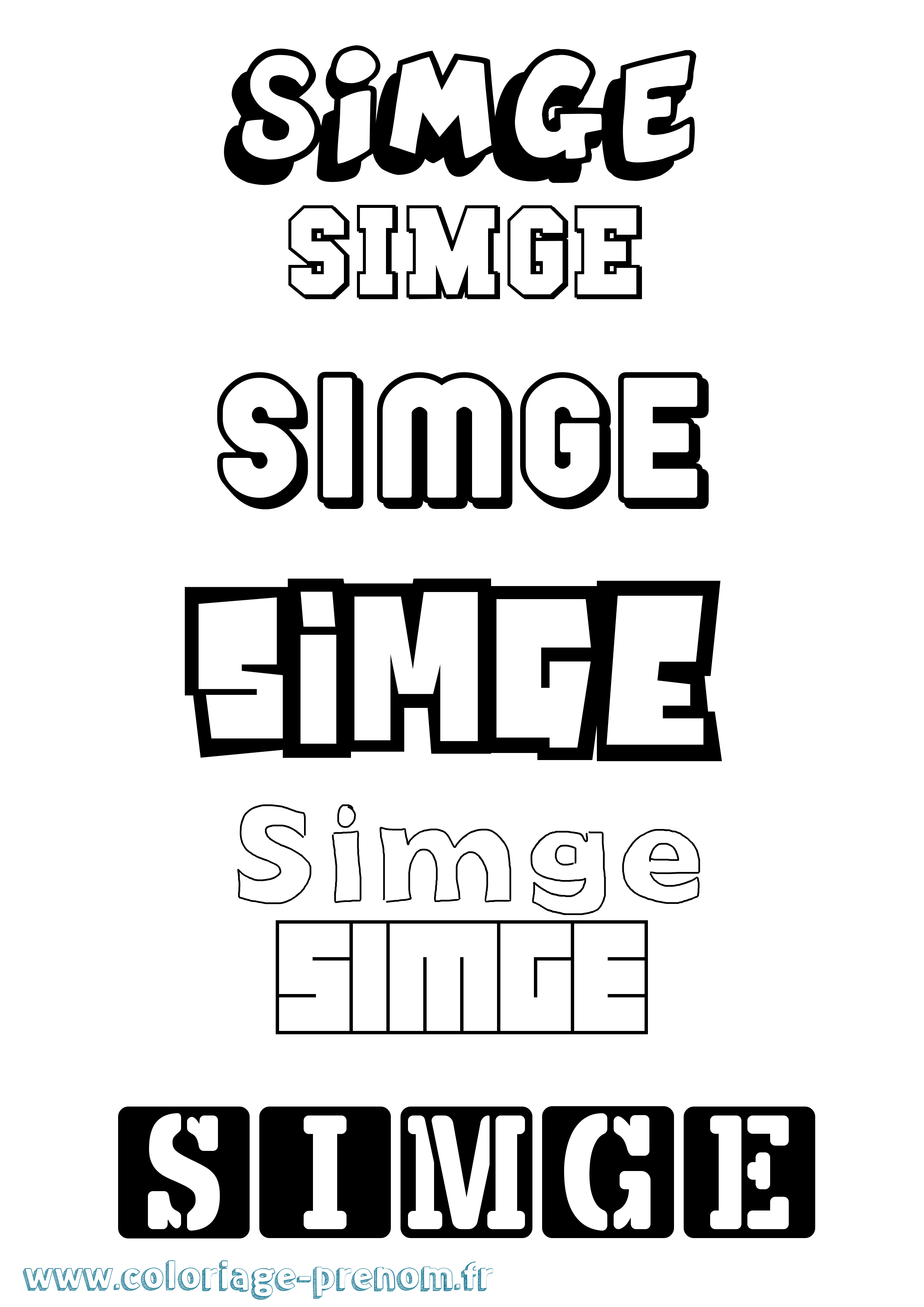 Coloriage Simge Simple Coloriage prénom Simge Simple