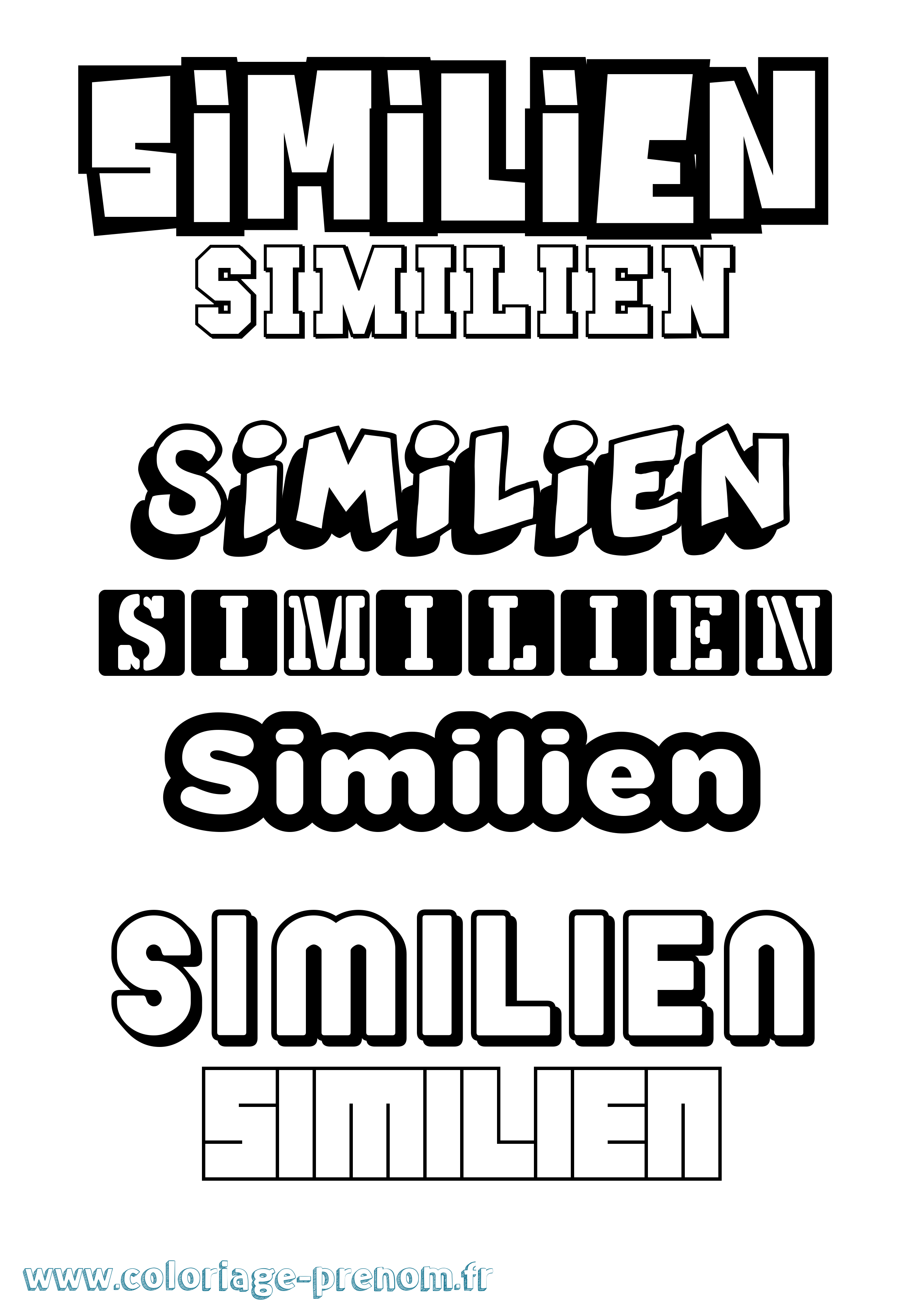 Coloriage Similien Simple Coloriage prénom Similien Simple