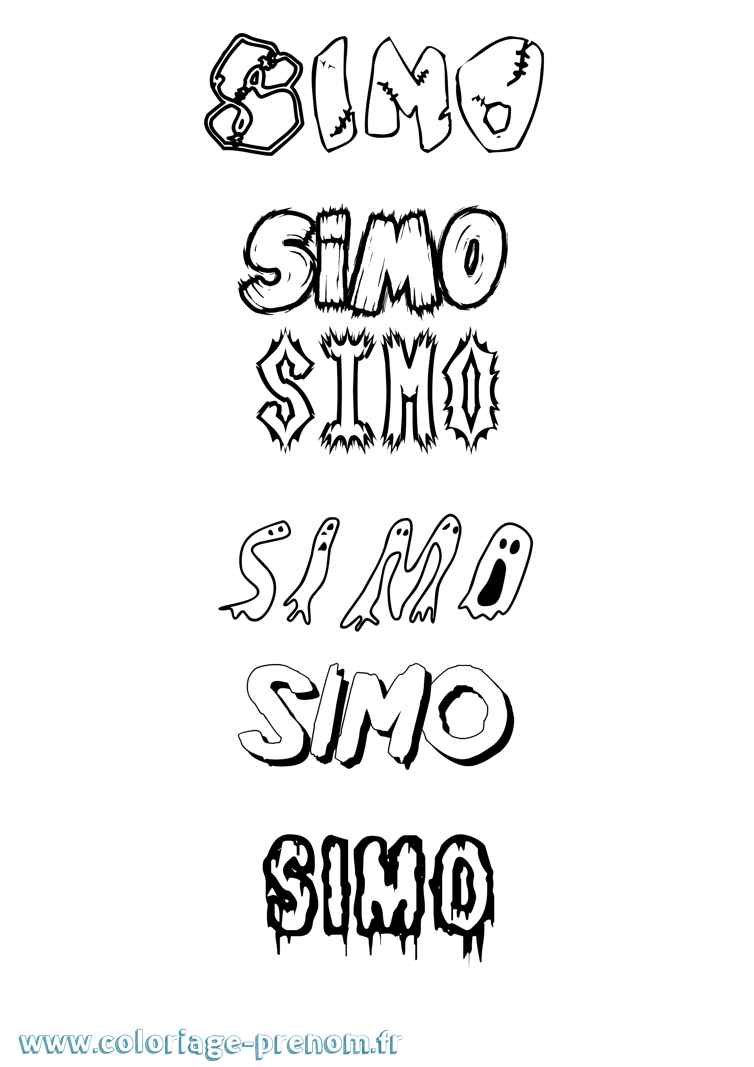 Coloriage Simo Frisson Coloriage prénom Simo Frisson