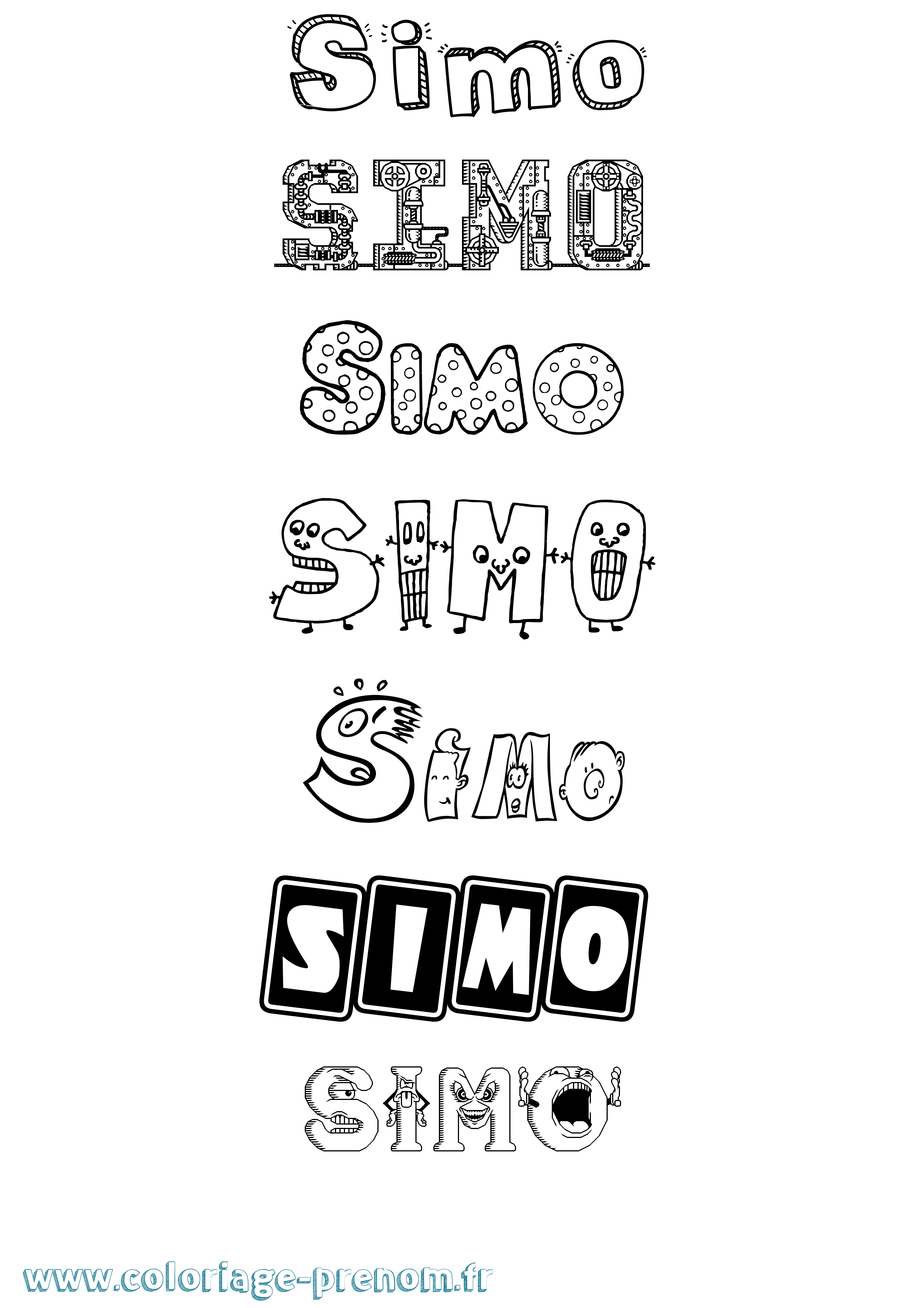 Coloriage Simo Fun Coloriage prénom Simo Fun