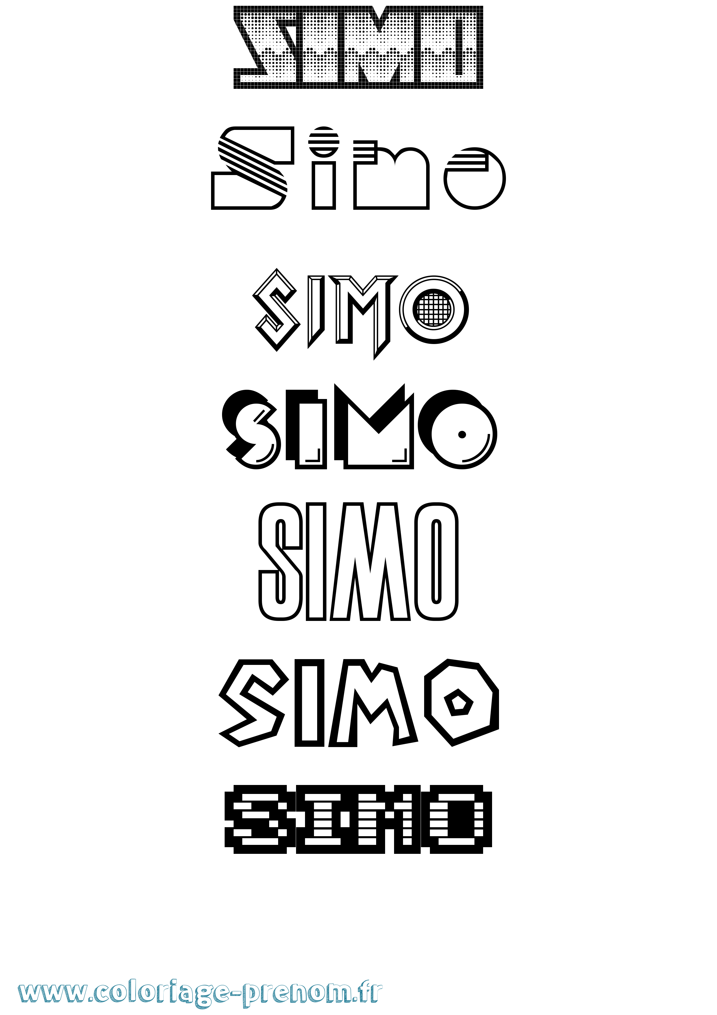 Coloriage Simo Jeux Vidéos Coloriage prénom Simo Jeux Vidéos
