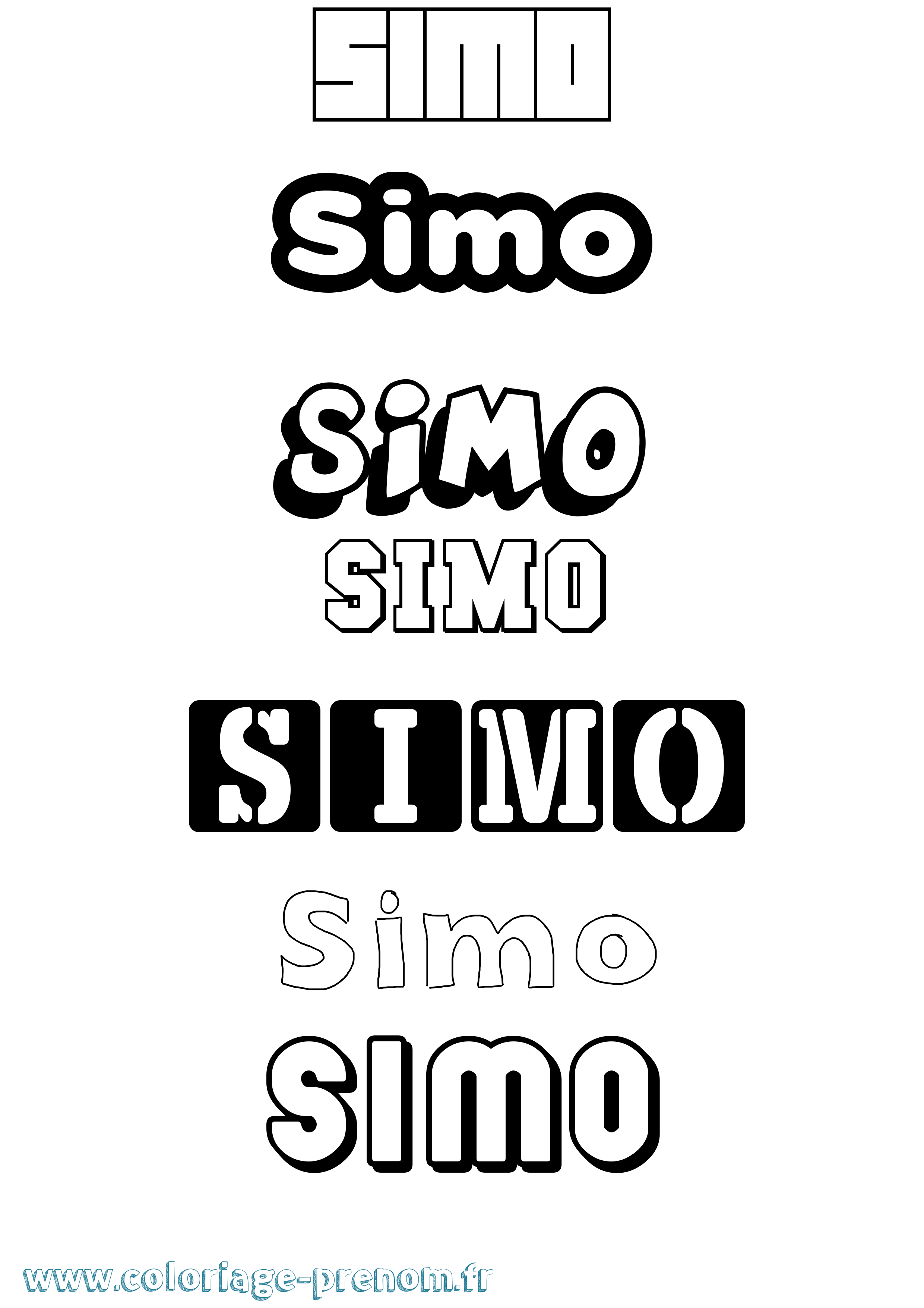 Coloriage Simo Simple Coloriage prénom Simo Simple