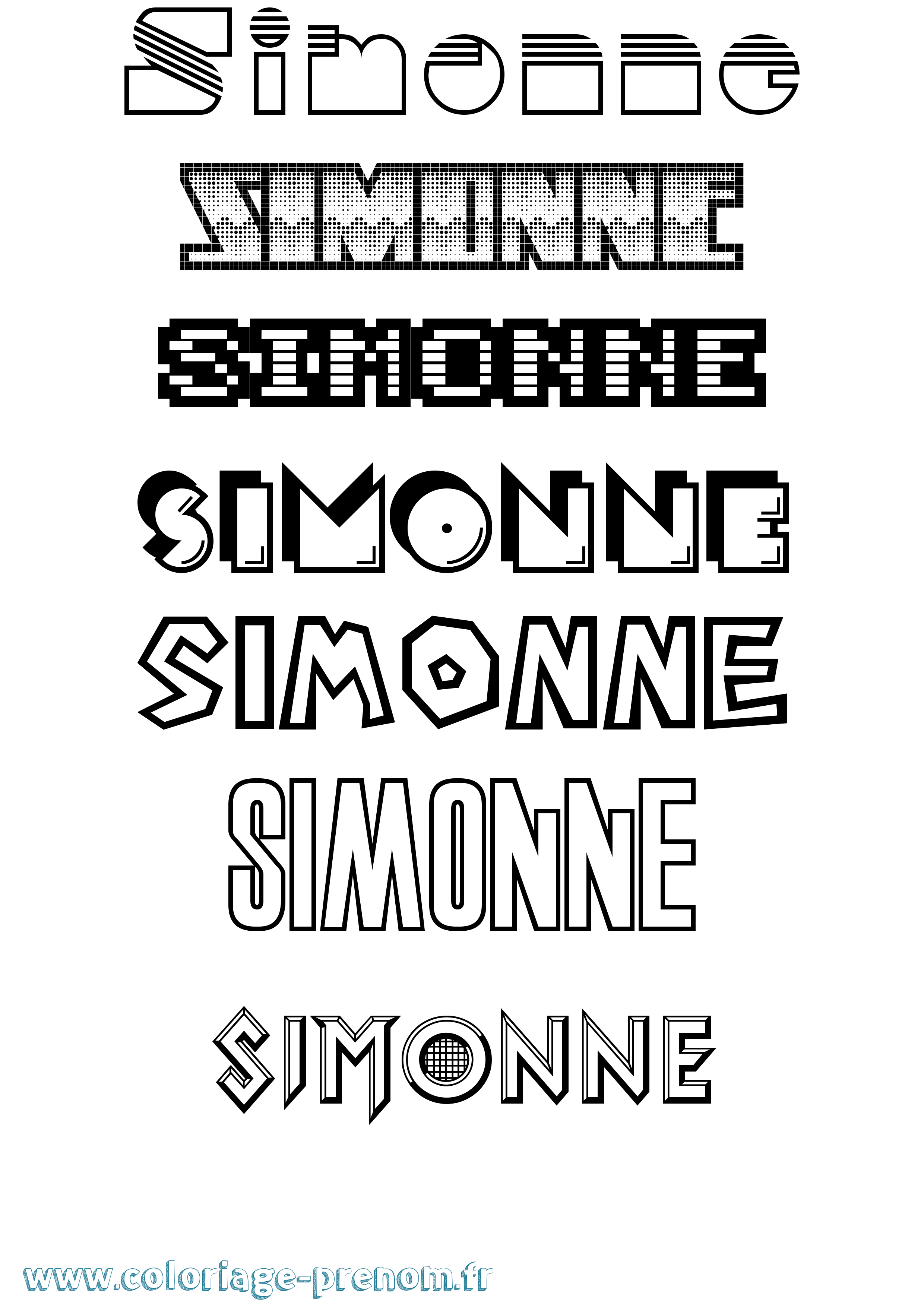 Coloriage Simonne Jeux Vidéos Coloriage prénom Simonne Jeux Vidéos
