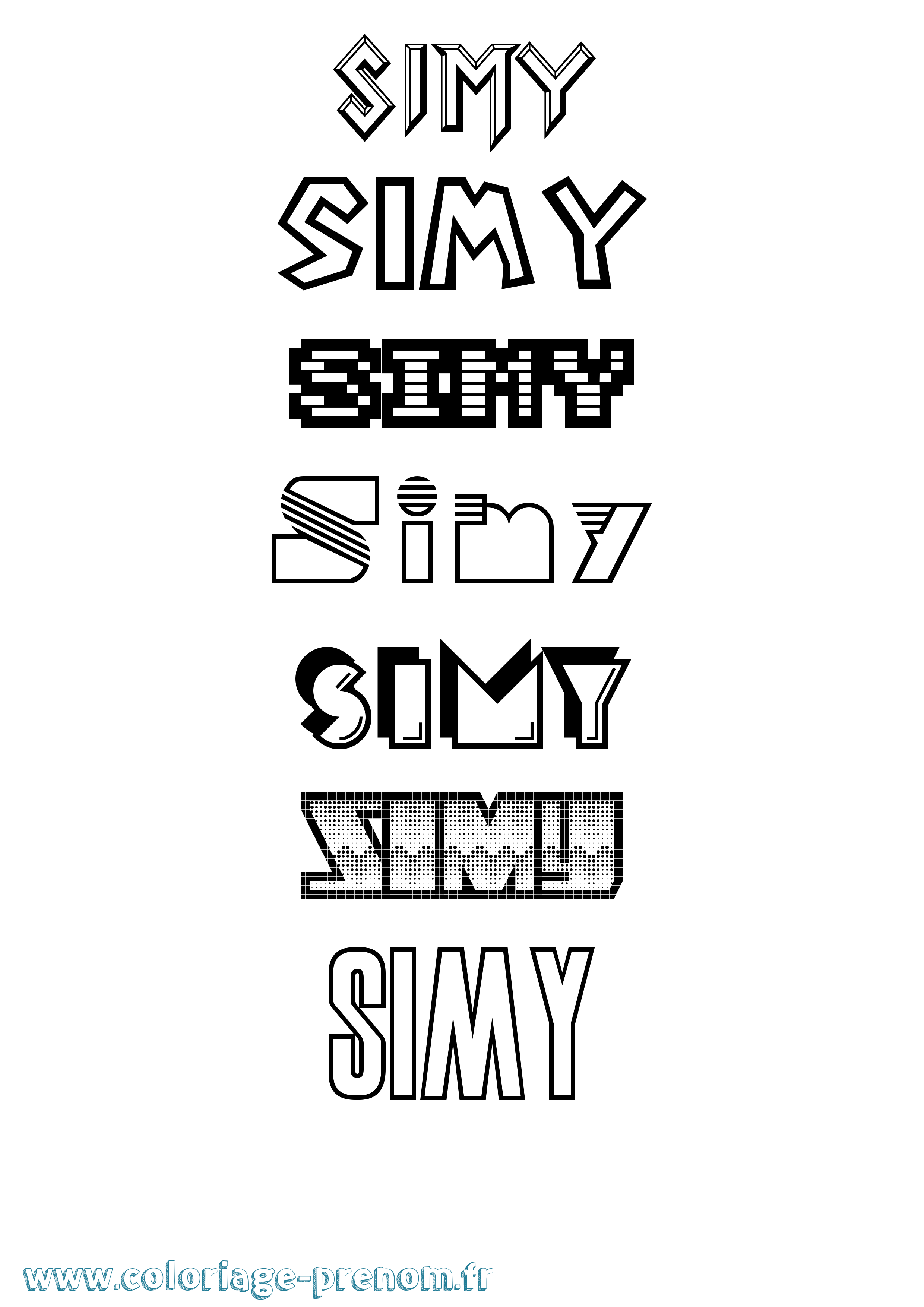 Coloriage Simy Jeux Vidéos Coloriage prénom Simy Jeux Vidéos