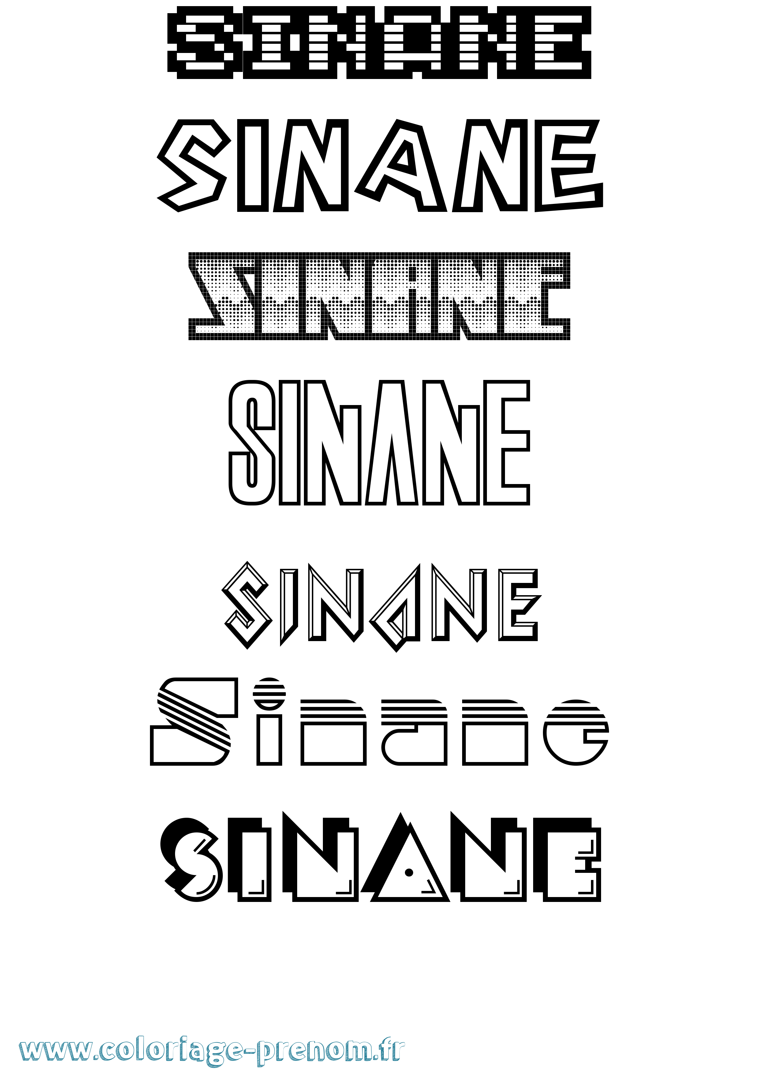 Coloriage Sinane Jeux Vidéos Coloriage prénom Sinane Jeux Vidéos