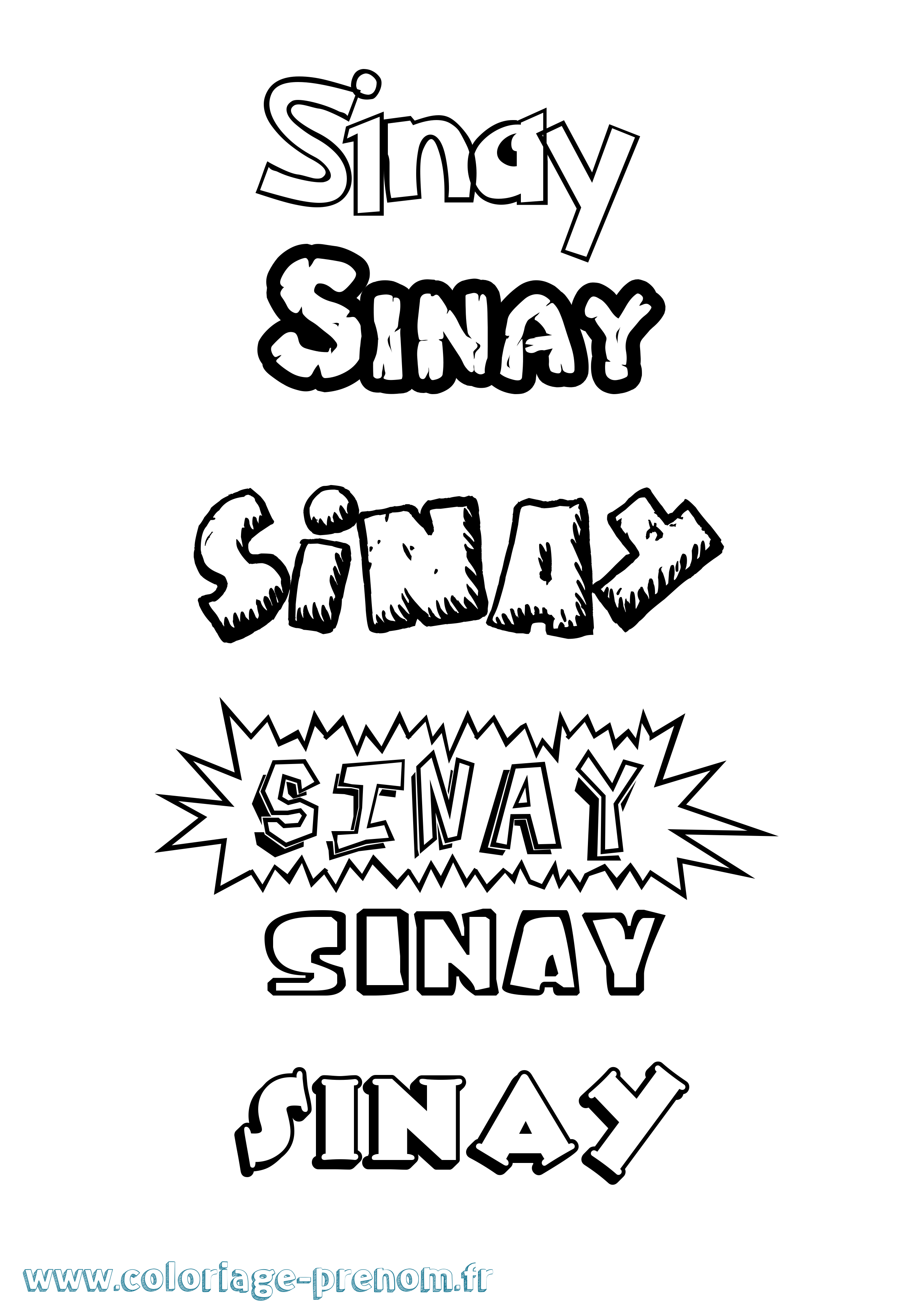 Coloriage Sinay Dessin Animé Coloriage prénom Sinay Dessin Animé