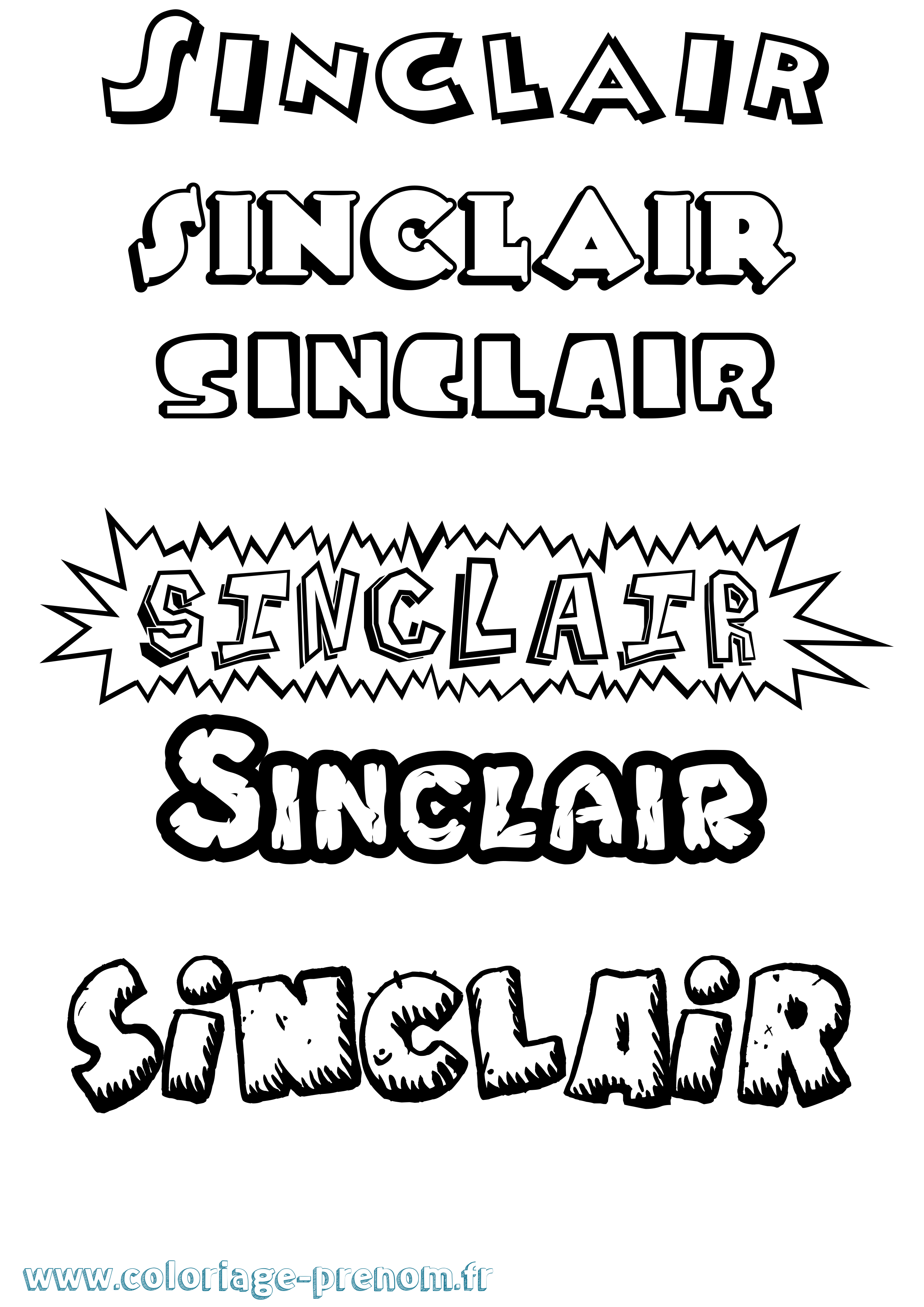 Coloriage Sinclair Dessin Animé Coloriage prénom Sinclair Dessin Animé