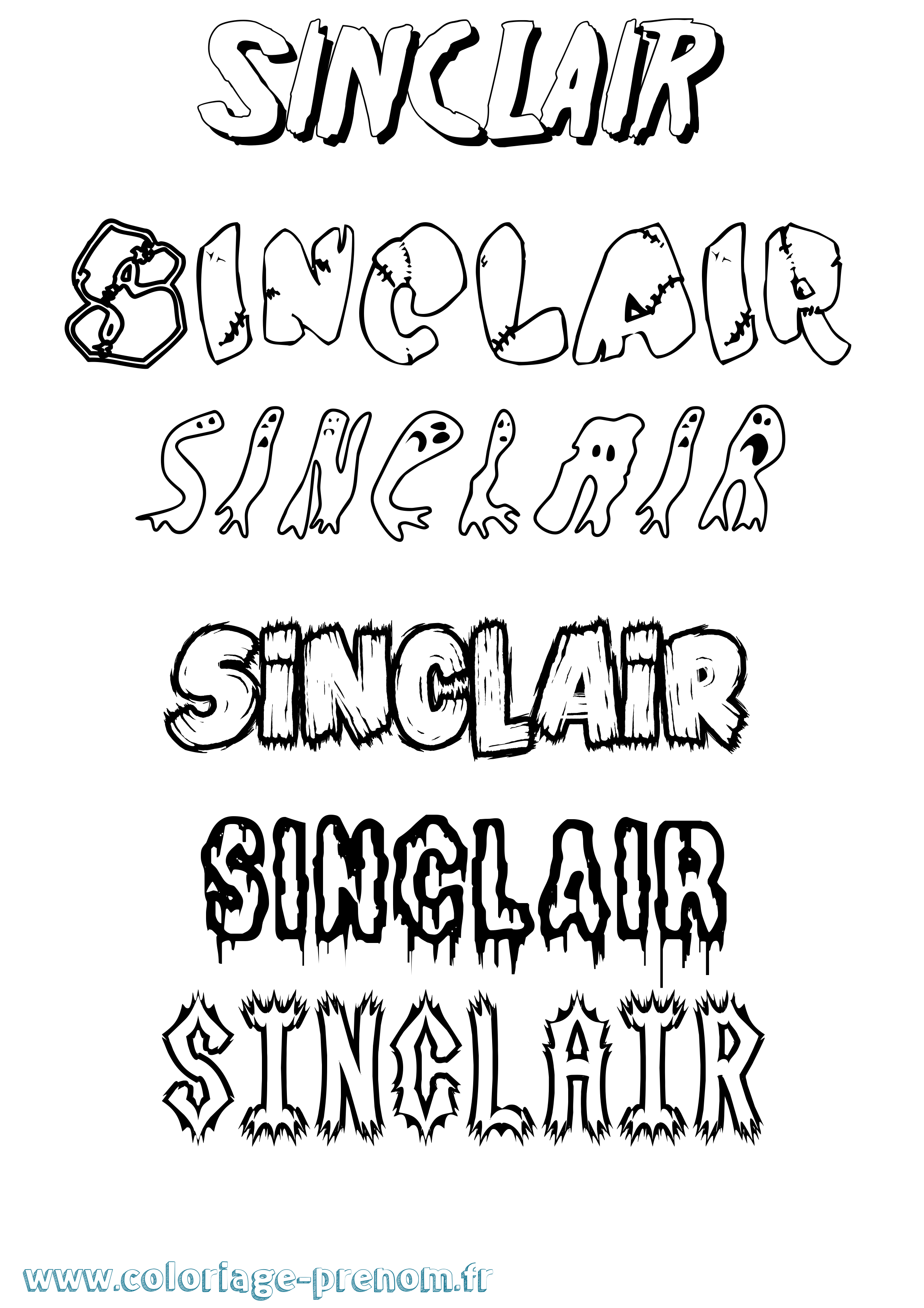Coloriage Sinclair Frisson Coloriage prénom Sinclair Frisson
