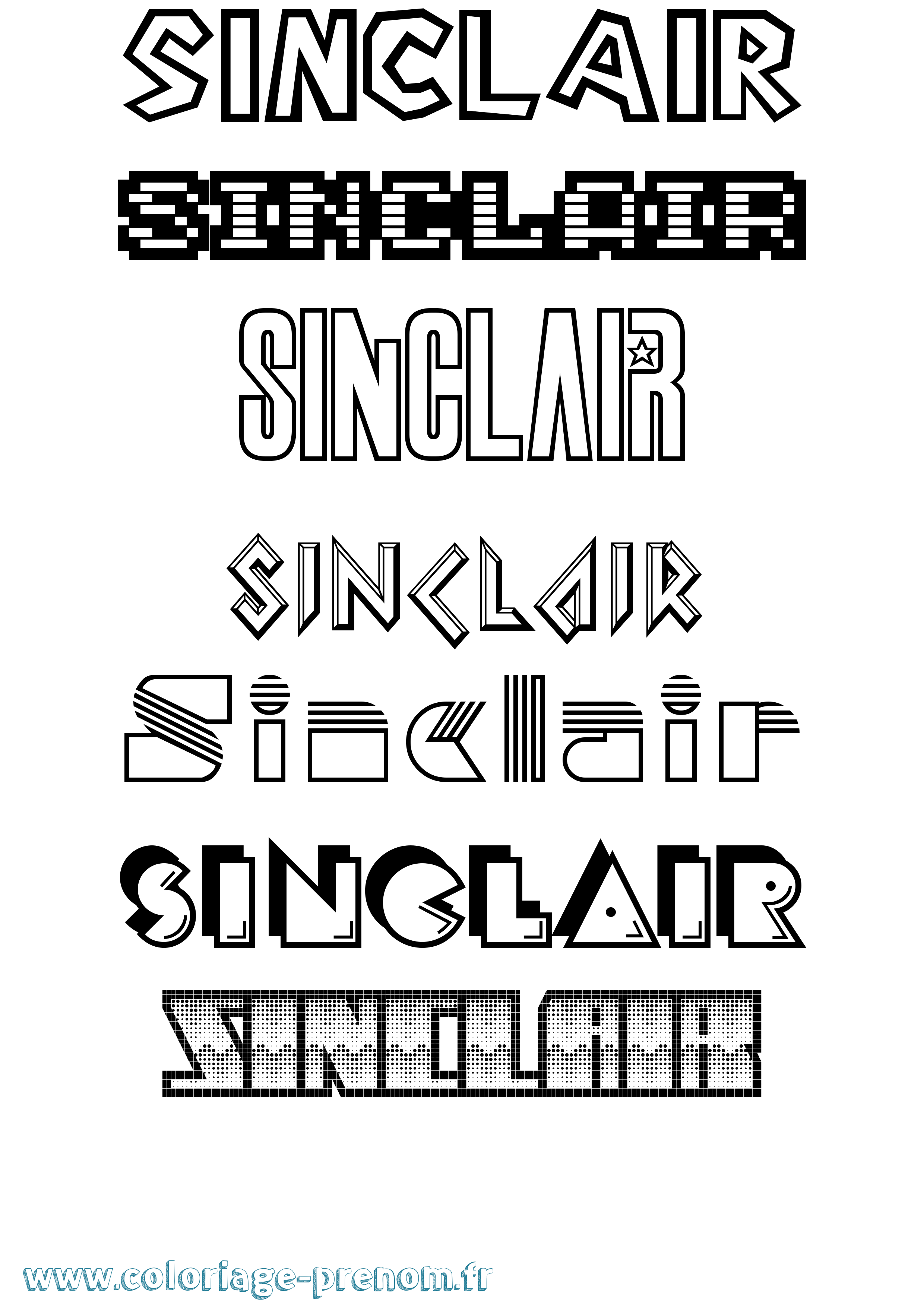 Coloriage Sinclair Jeux Vidéos Coloriage prénom Sinclair Jeux Vidéos