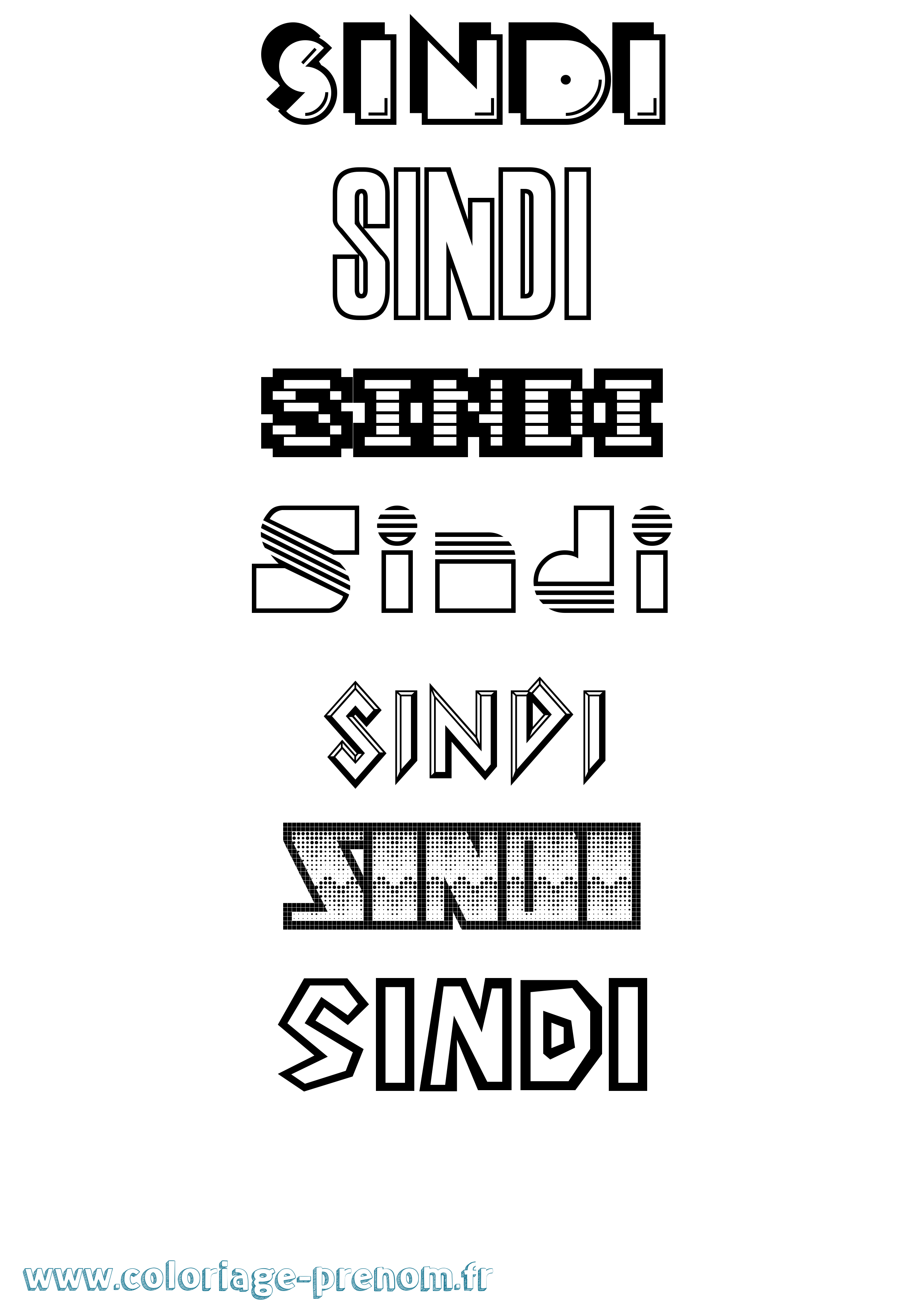 Coloriage Sindi Jeux Vidéos Coloriage prénom Sindi Jeux Vidéos