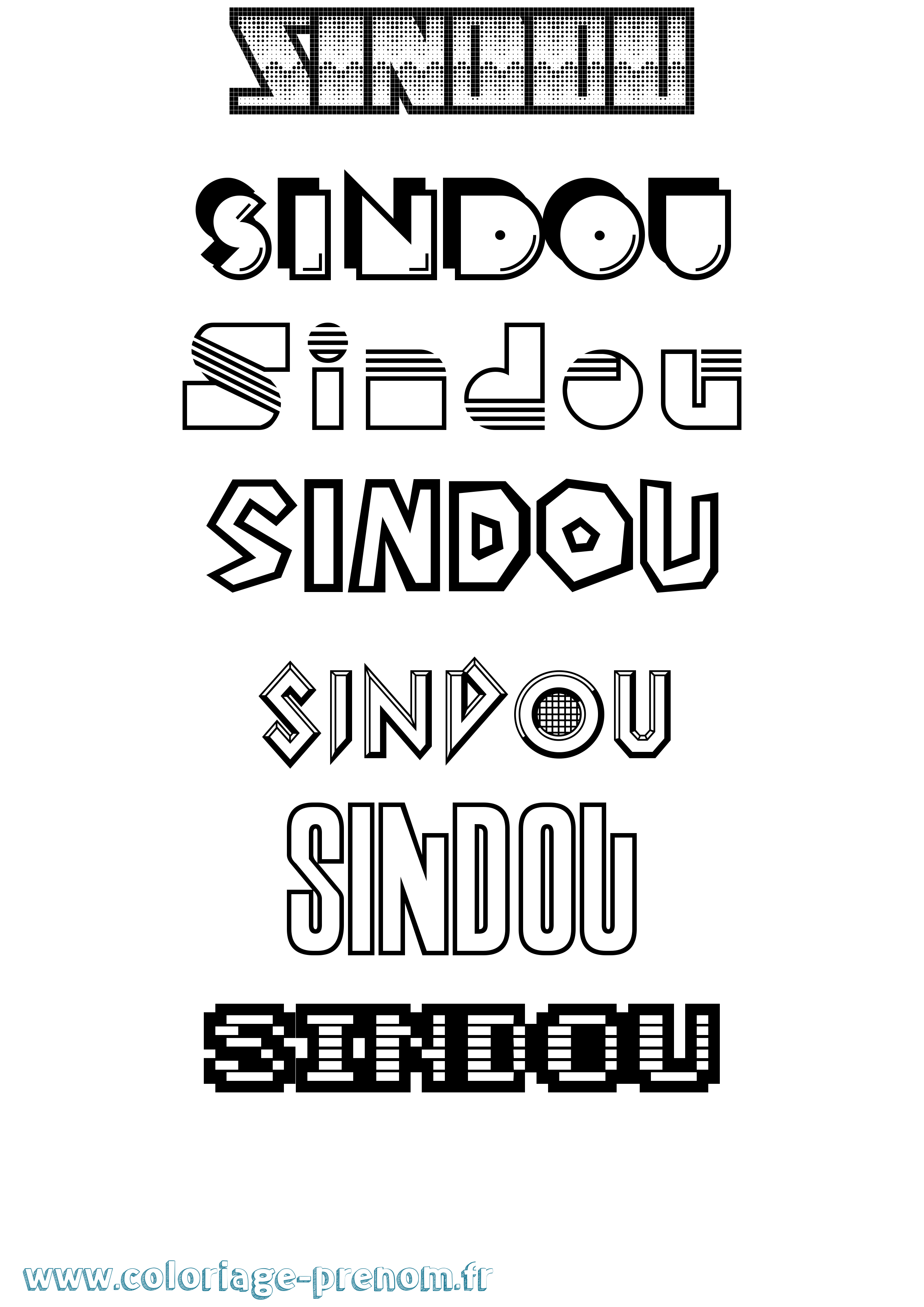 Coloriage Sindou Jeux Vidéos Coloriage prénom Sindou Jeux Vidéos