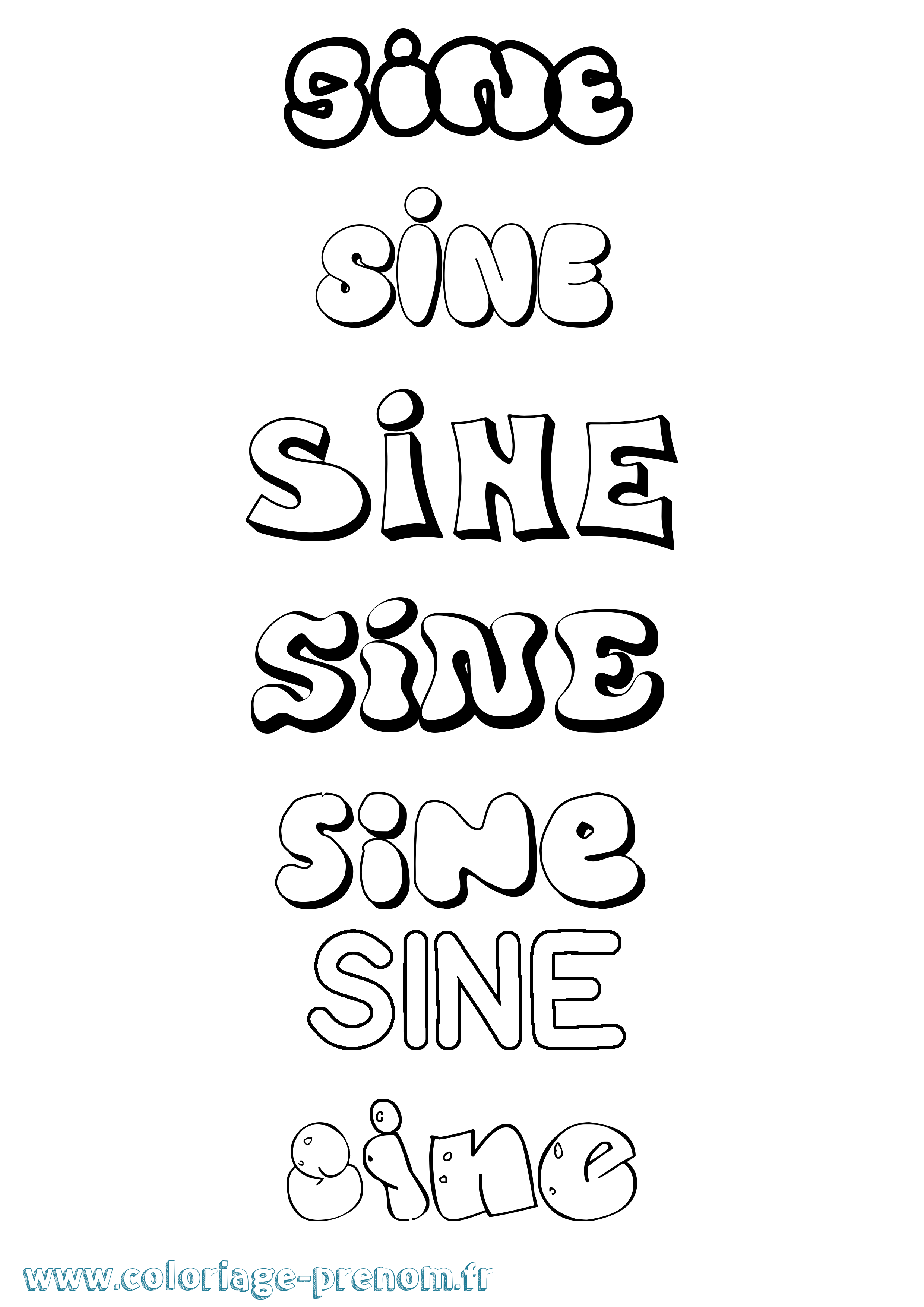 Coloriage Síne Bubble Coloriage prénom Síne Bubble