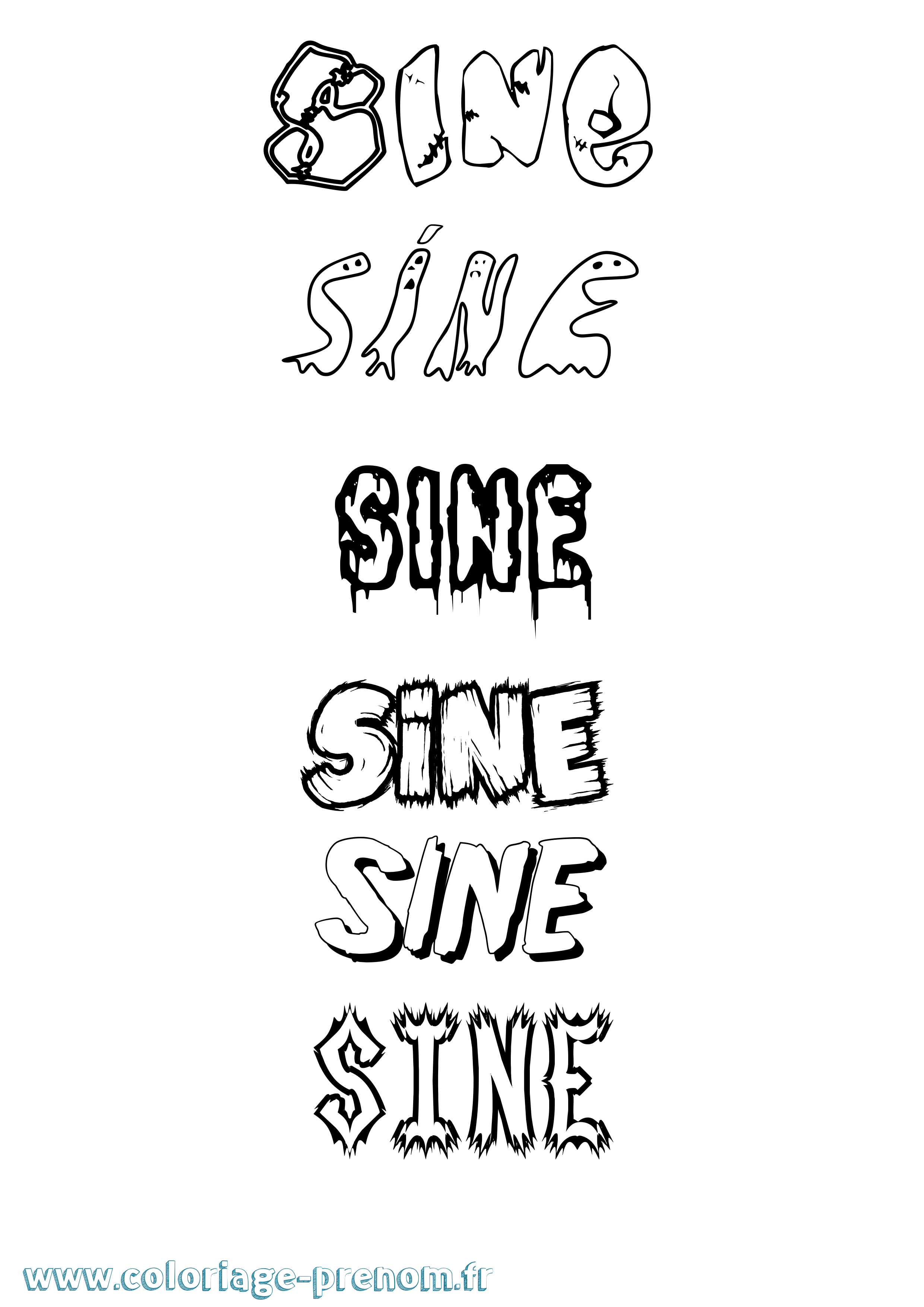 Coloriage Síne Frisson Coloriage prénom Síne Frisson