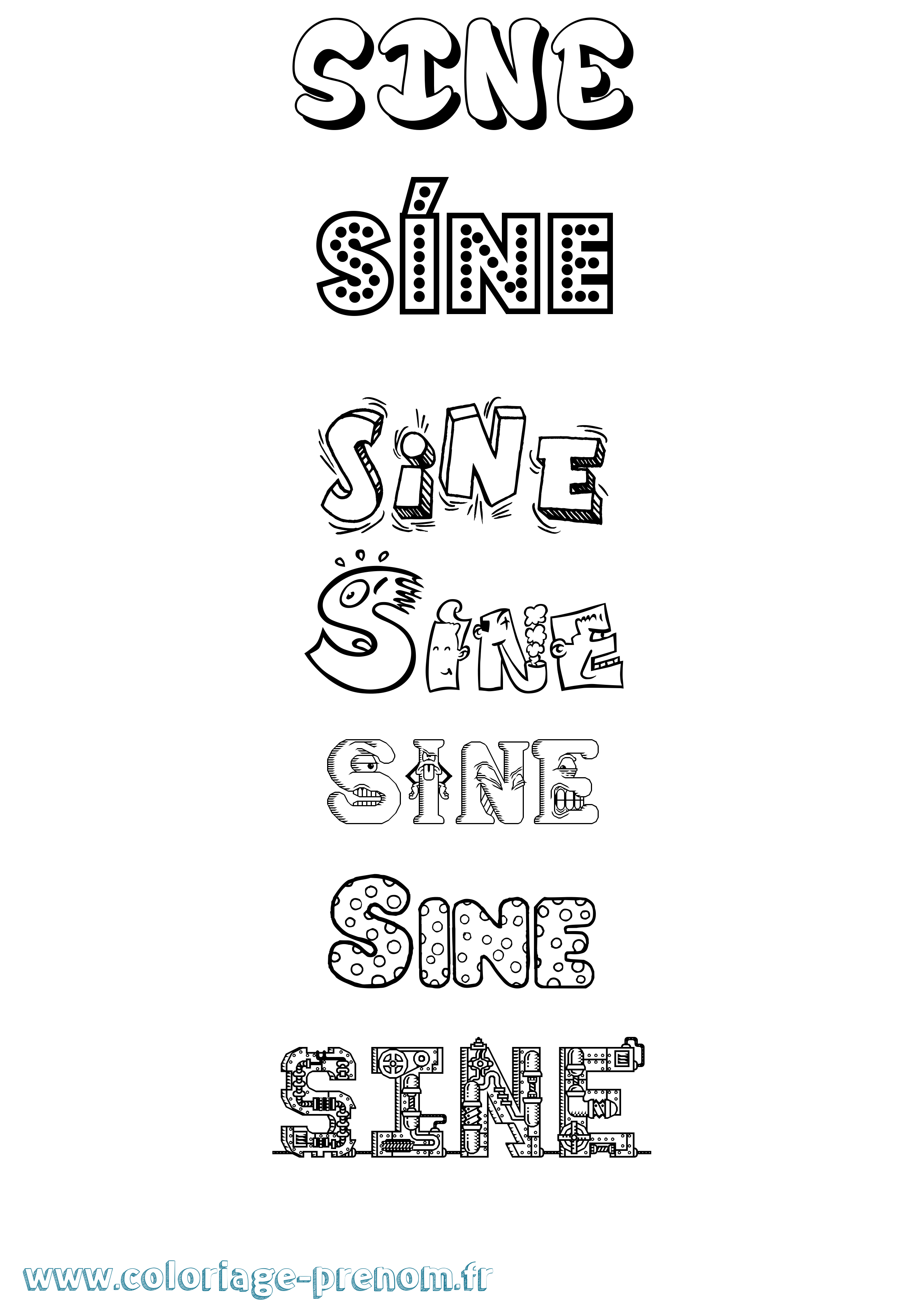 Coloriage Síne Fun Coloriage prénom Síne Fun