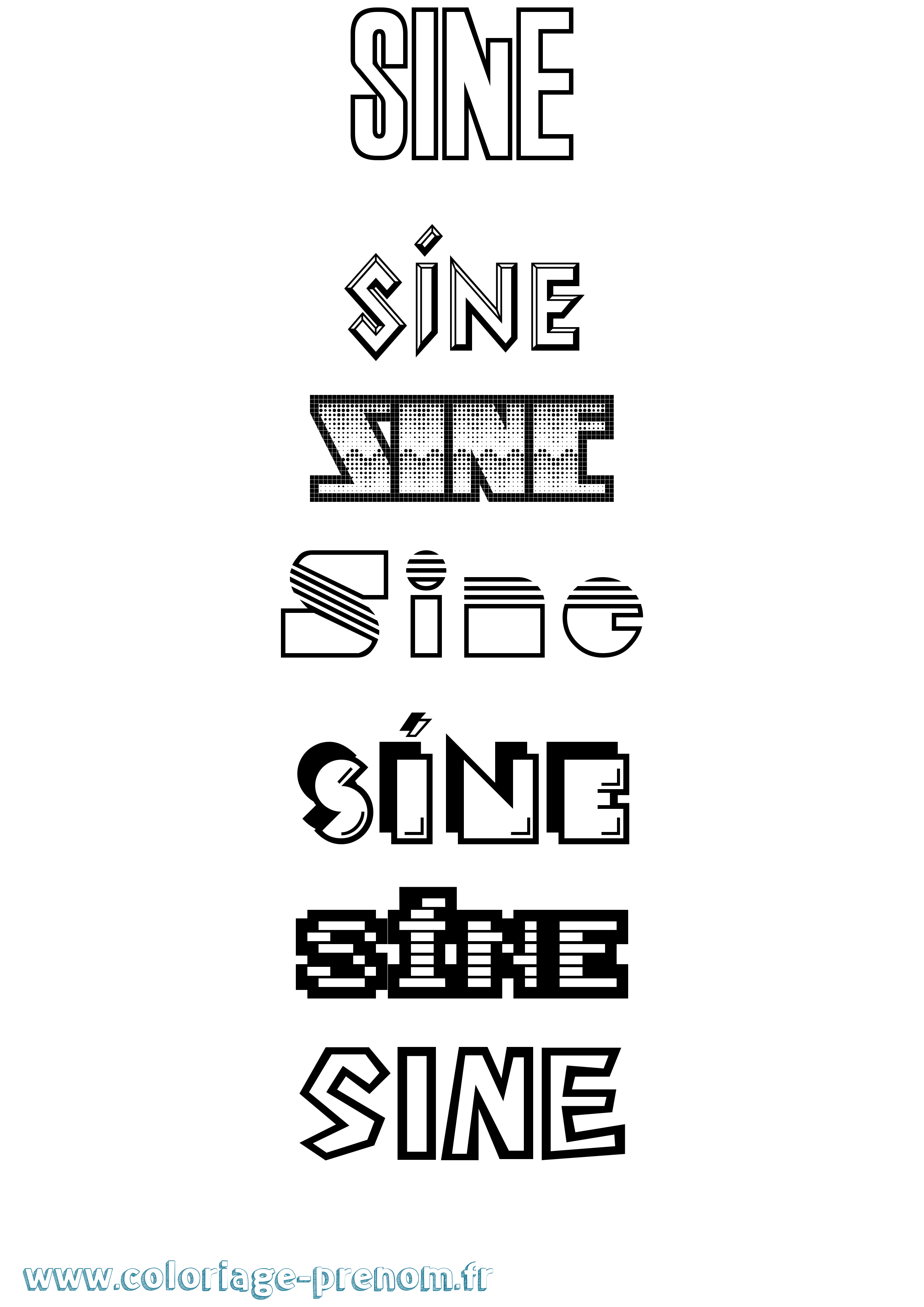 Coloriage Síne Jeux Vidéos Coloriage prénom Síne Jeux Vidéos