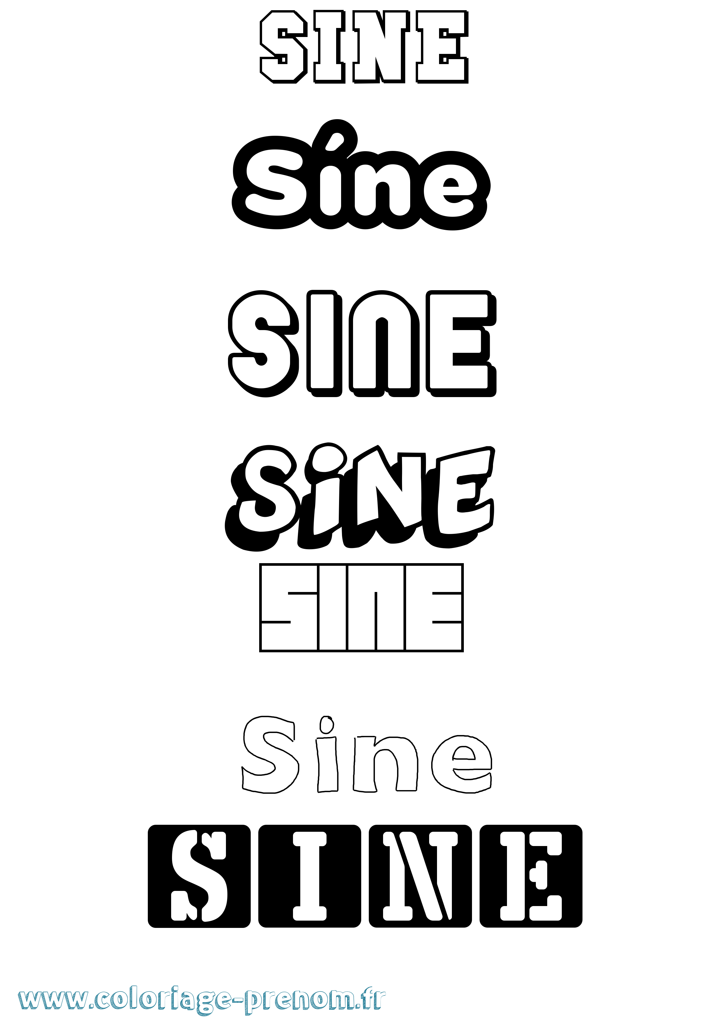 Coloriage Síne Simple Coloriage prénom Síne Simple