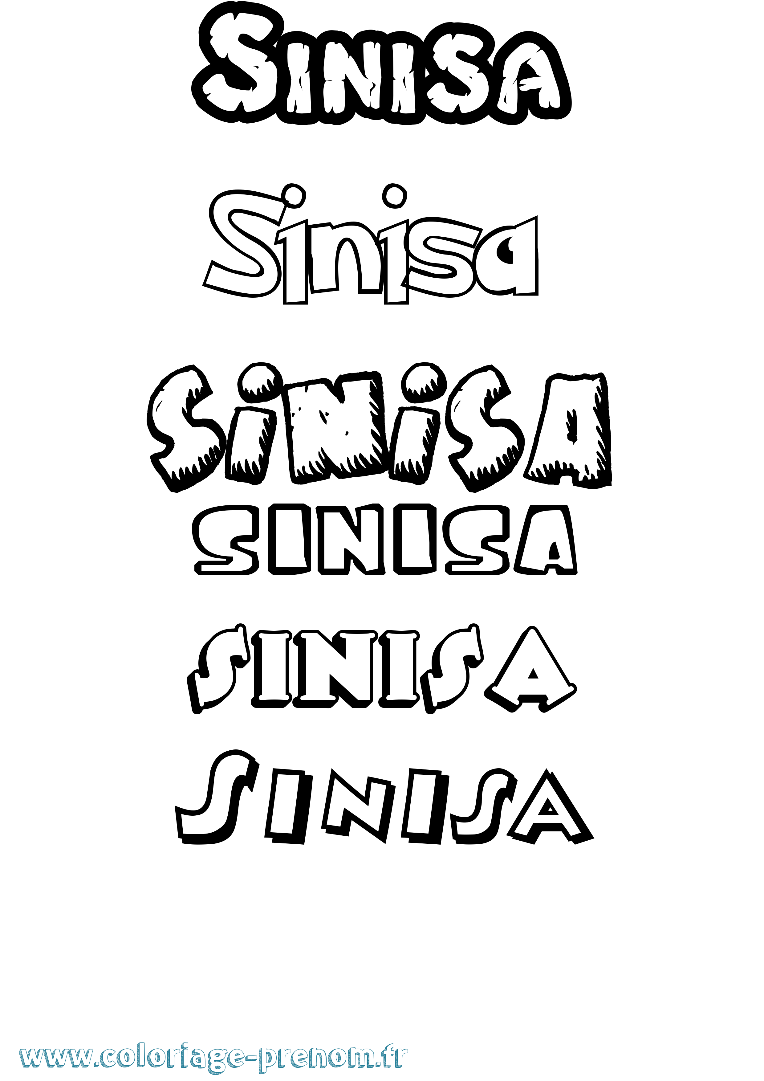 Coloriage Sinisa Dessin Animé Coloriage prénom Sinisa Dessin Animé