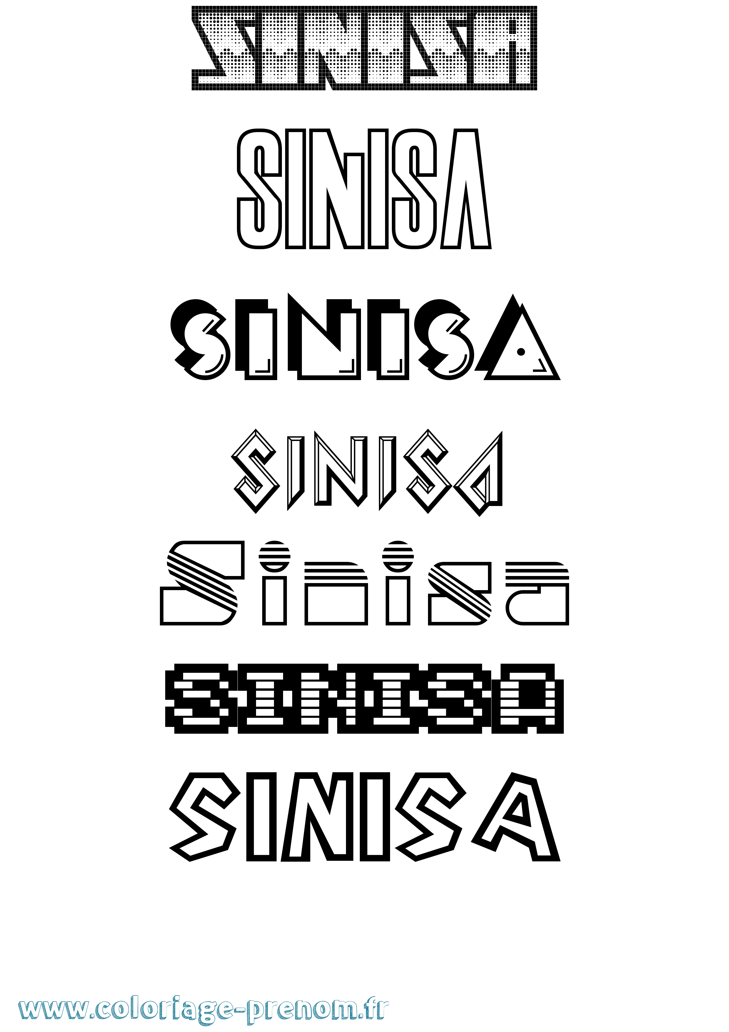 Coloriage Sinisa Jeux Vidéos Coloriage prénom Sinisa Jeux Vidéos