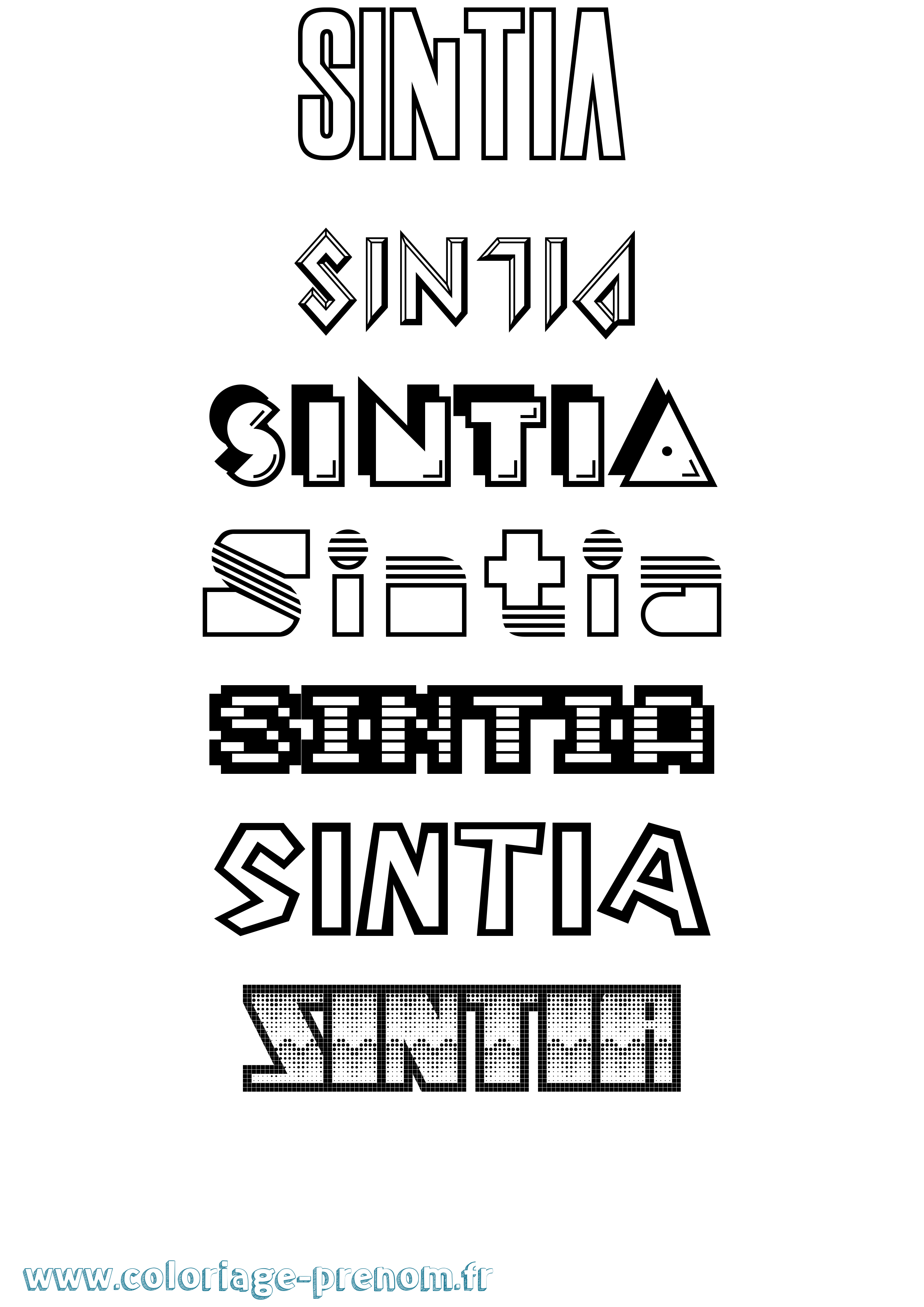 Coloriage Sintia Jeux Vidéos Coloriage prénom Sintia Jeux Vidéos