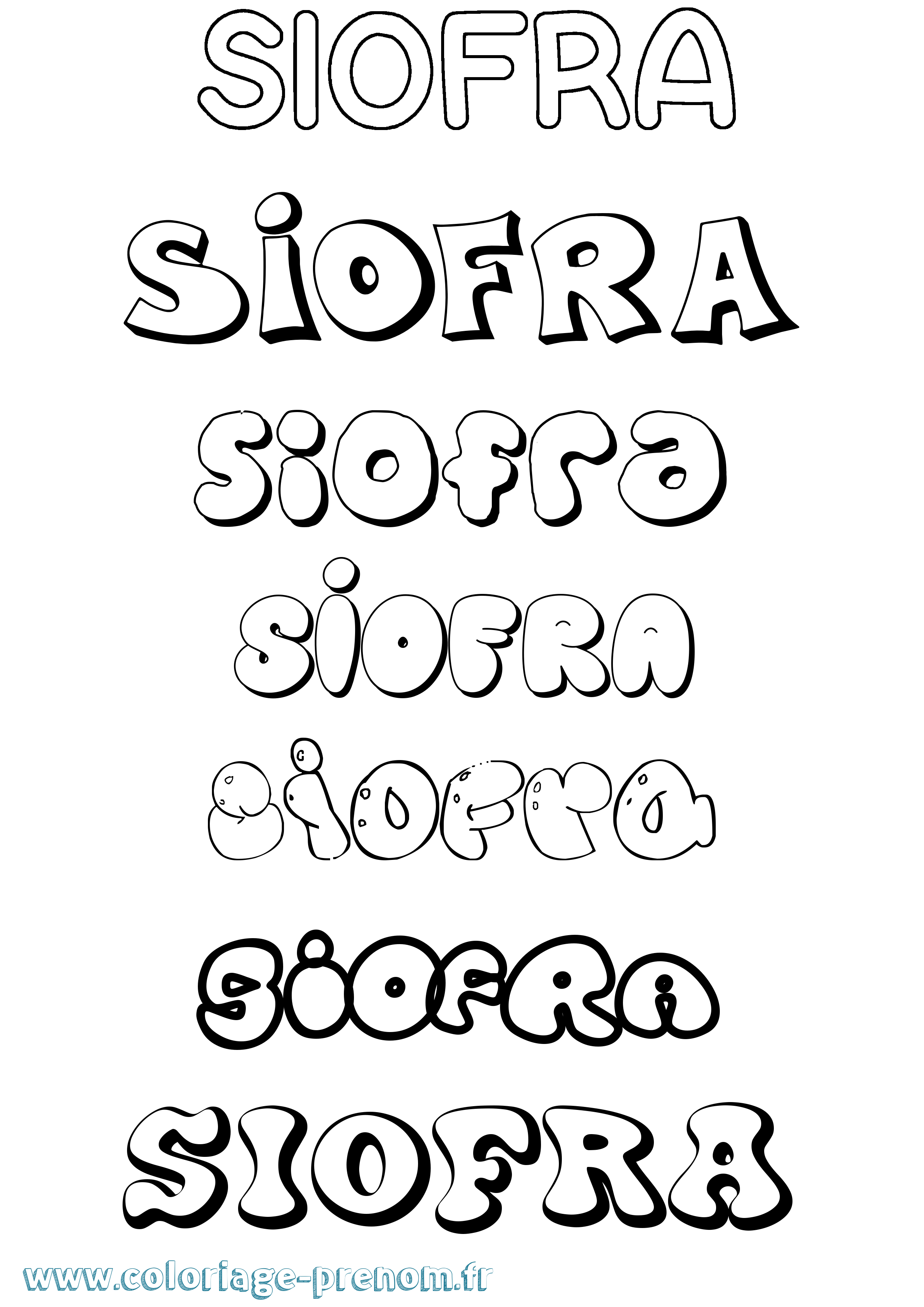 Coloriage Siofra Bubble Coloriage prénom Siofra Bubble