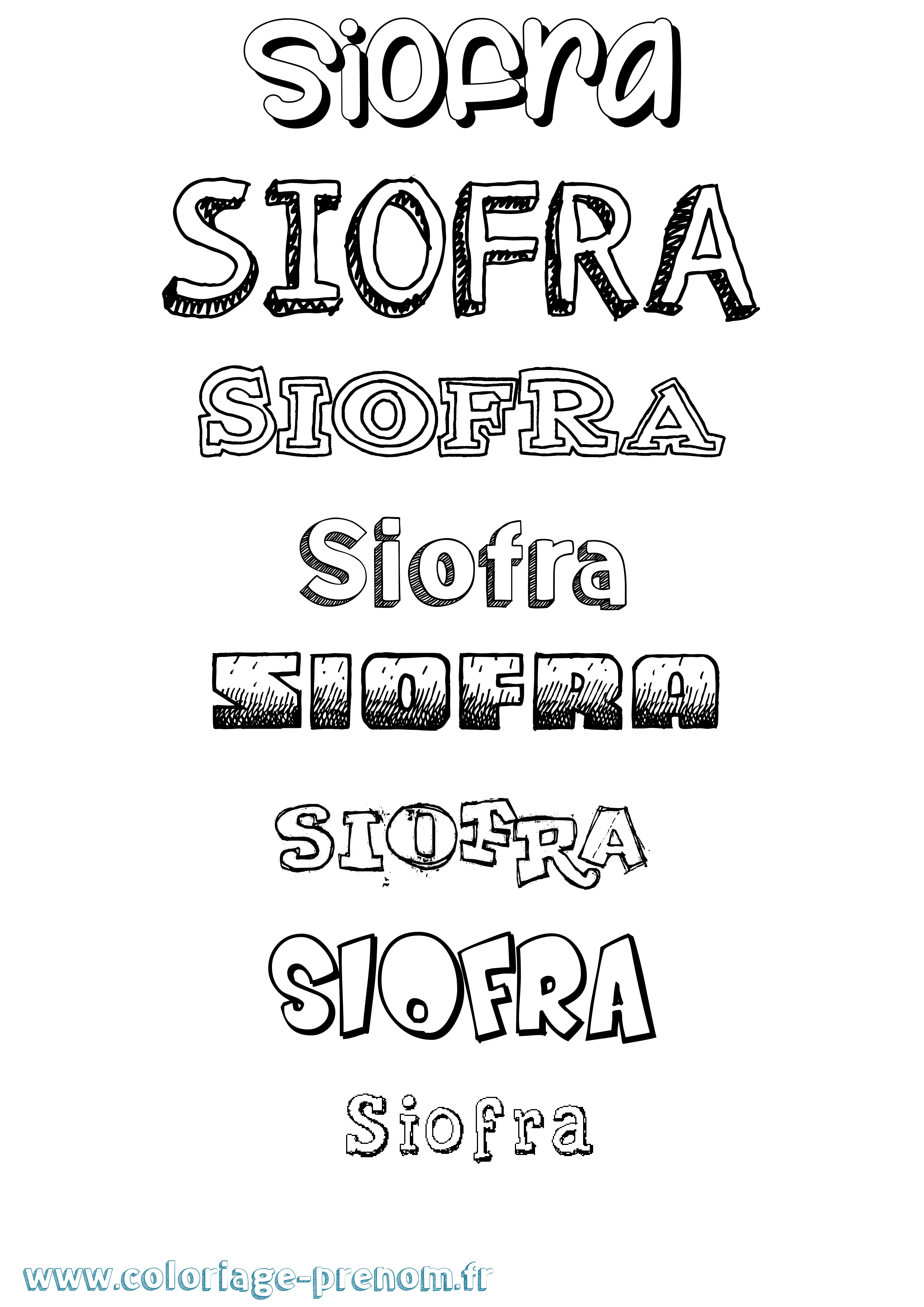 Coloriage Siofra Dessiné Coloriage prénom Siofra Dessiné