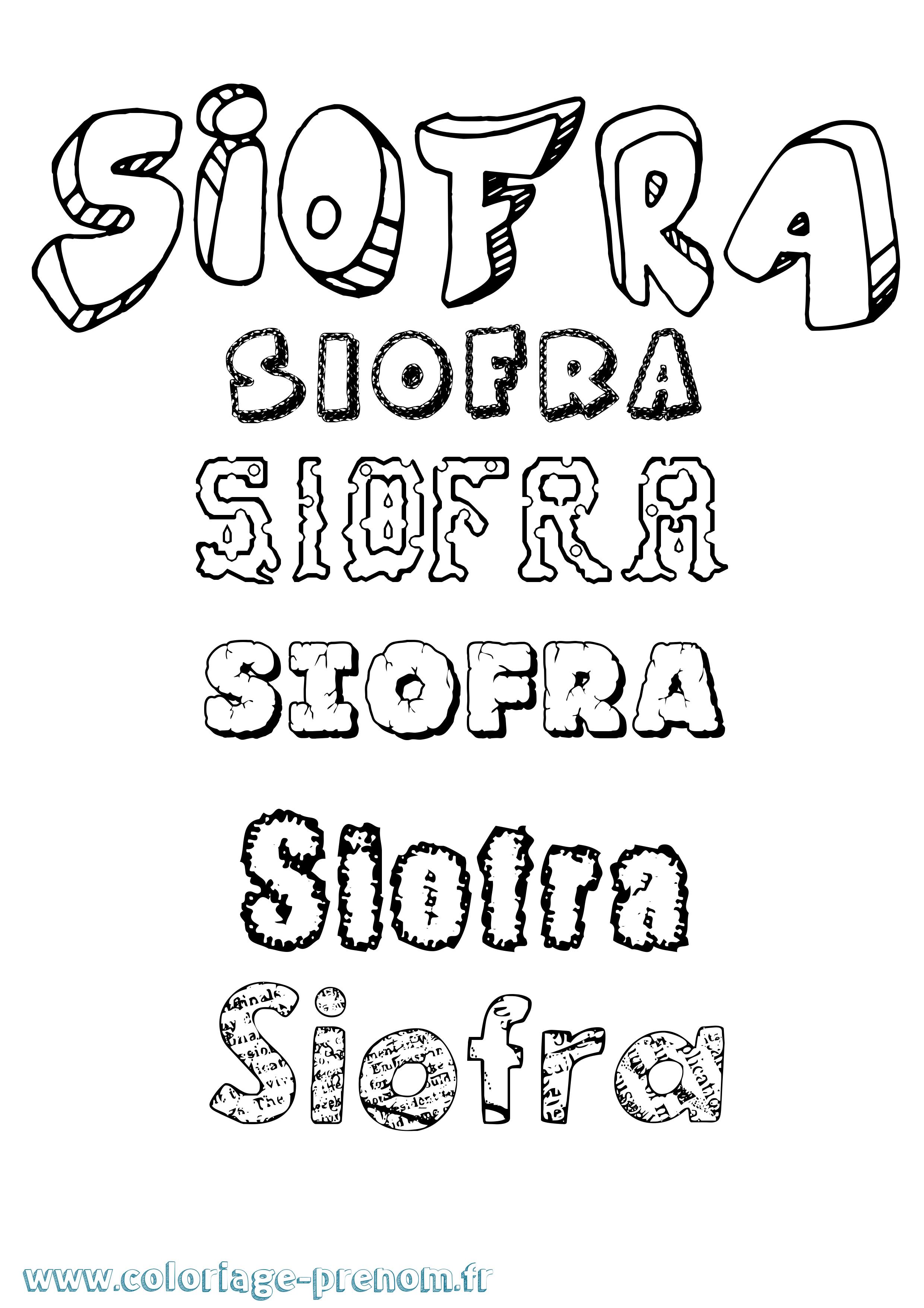Coloriage Siofra Destructuré Coloriage prénom Siofra Destructuré