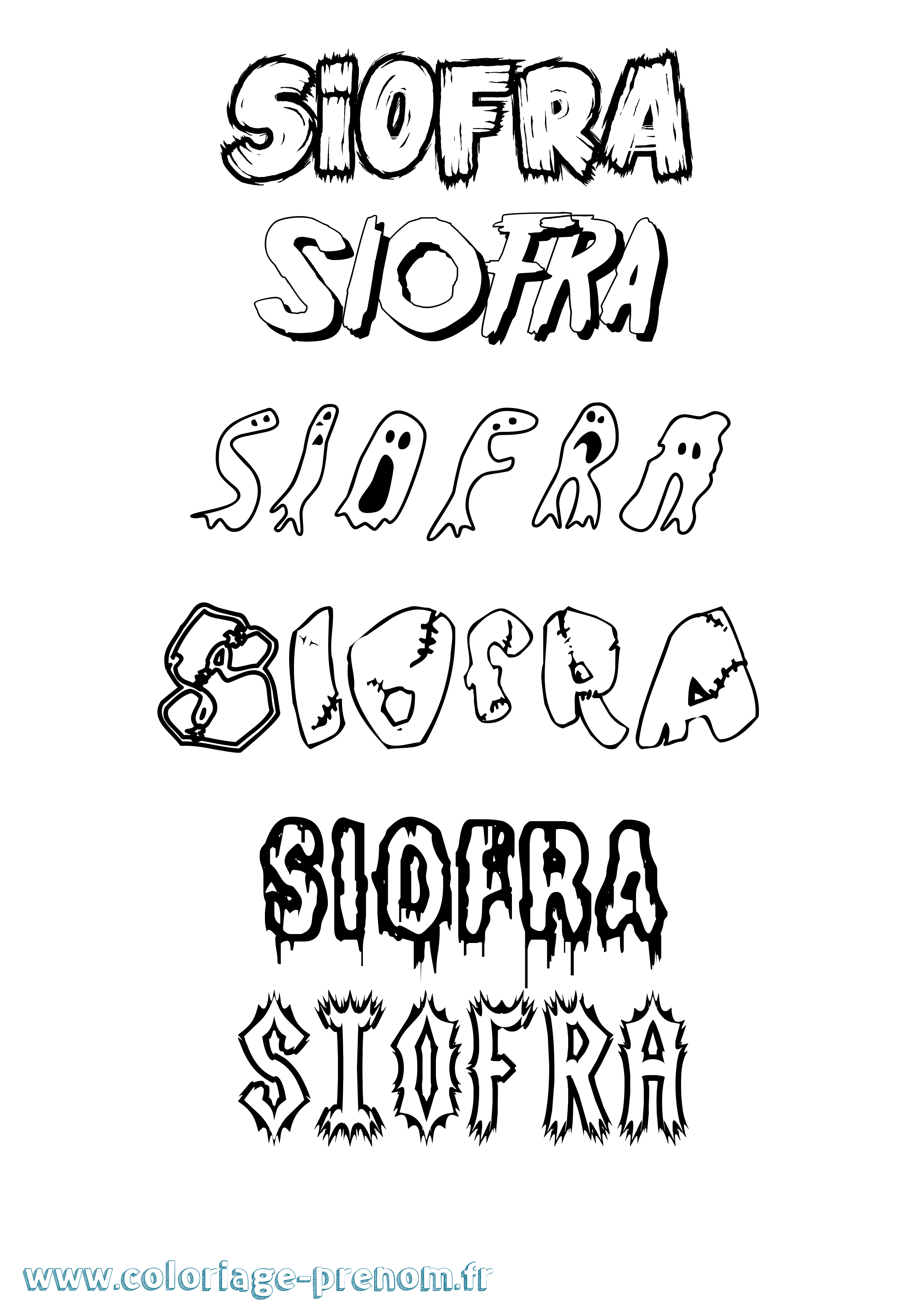 Coloriage Siofra Frisson Coloriage prénom Siofra Frisson