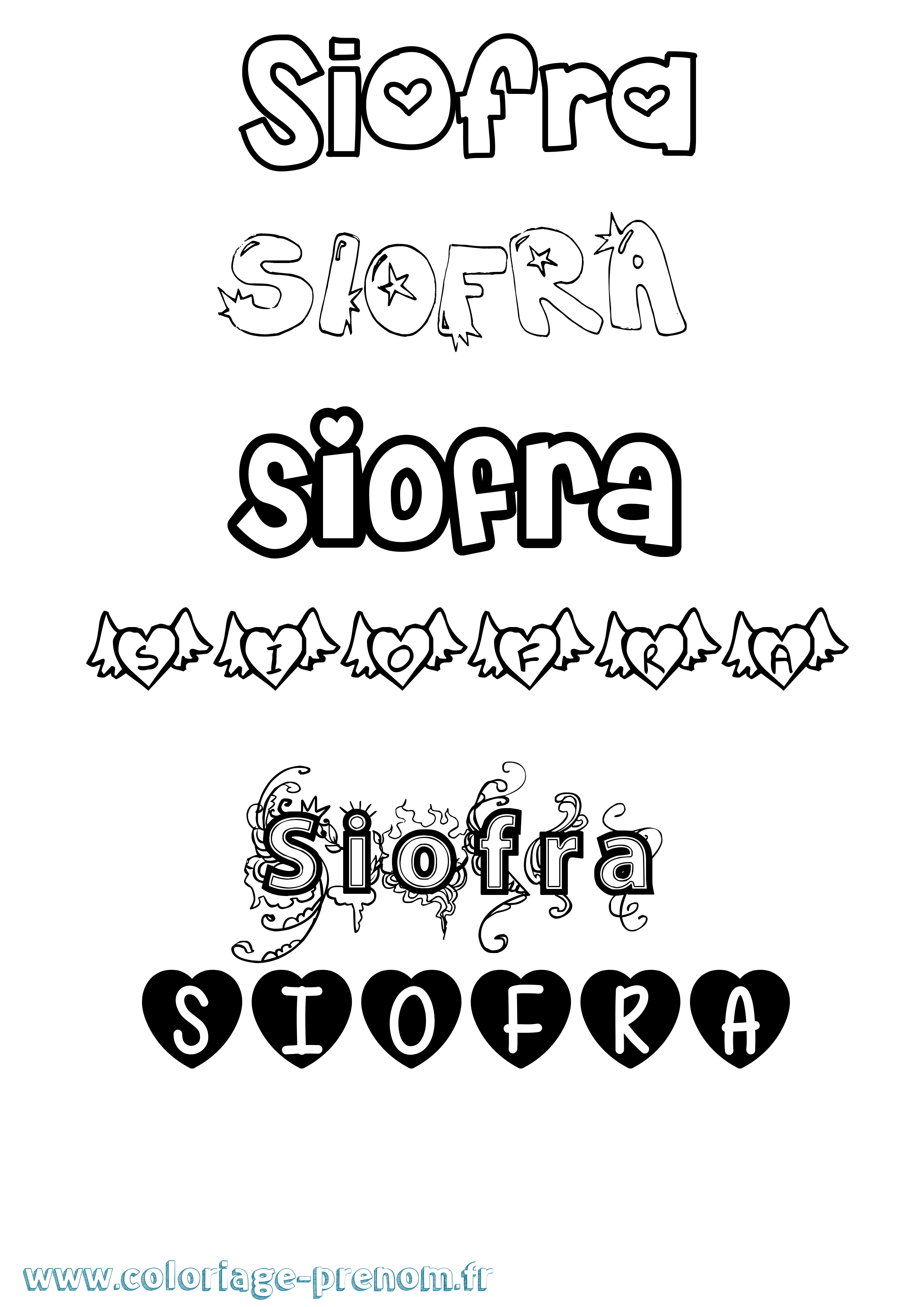 Coloriage Siofra Girly Coloriage prénom Siofra Girly
