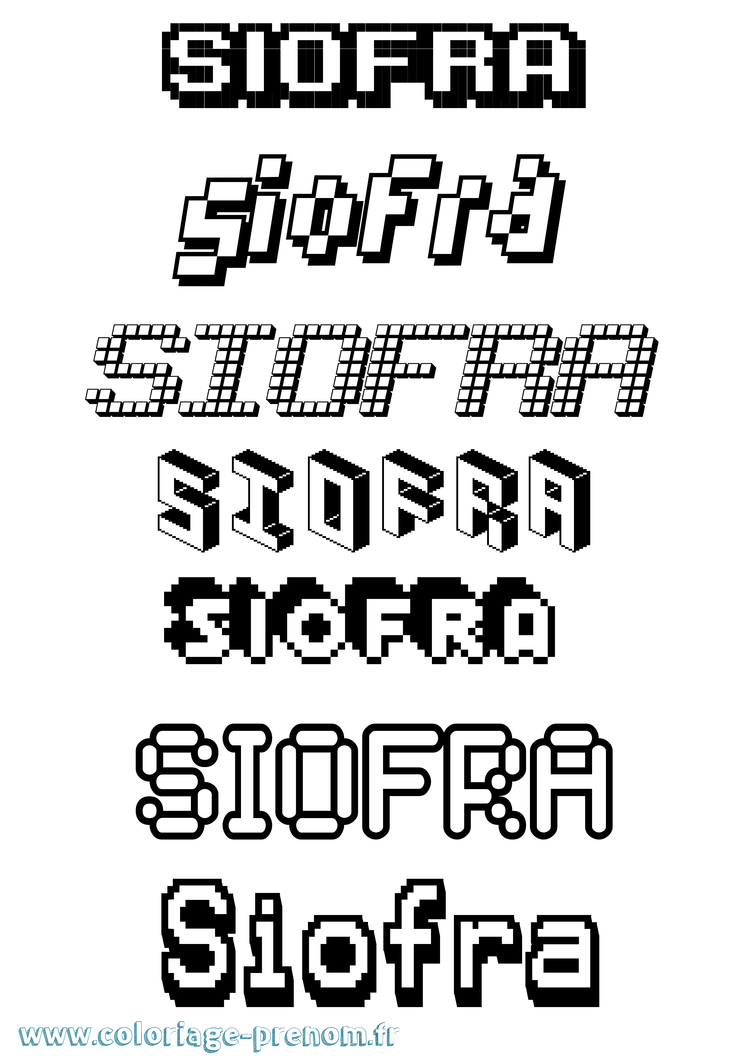 Coloriage Siofra Pixel Coloriage prénom Siofra Pixel