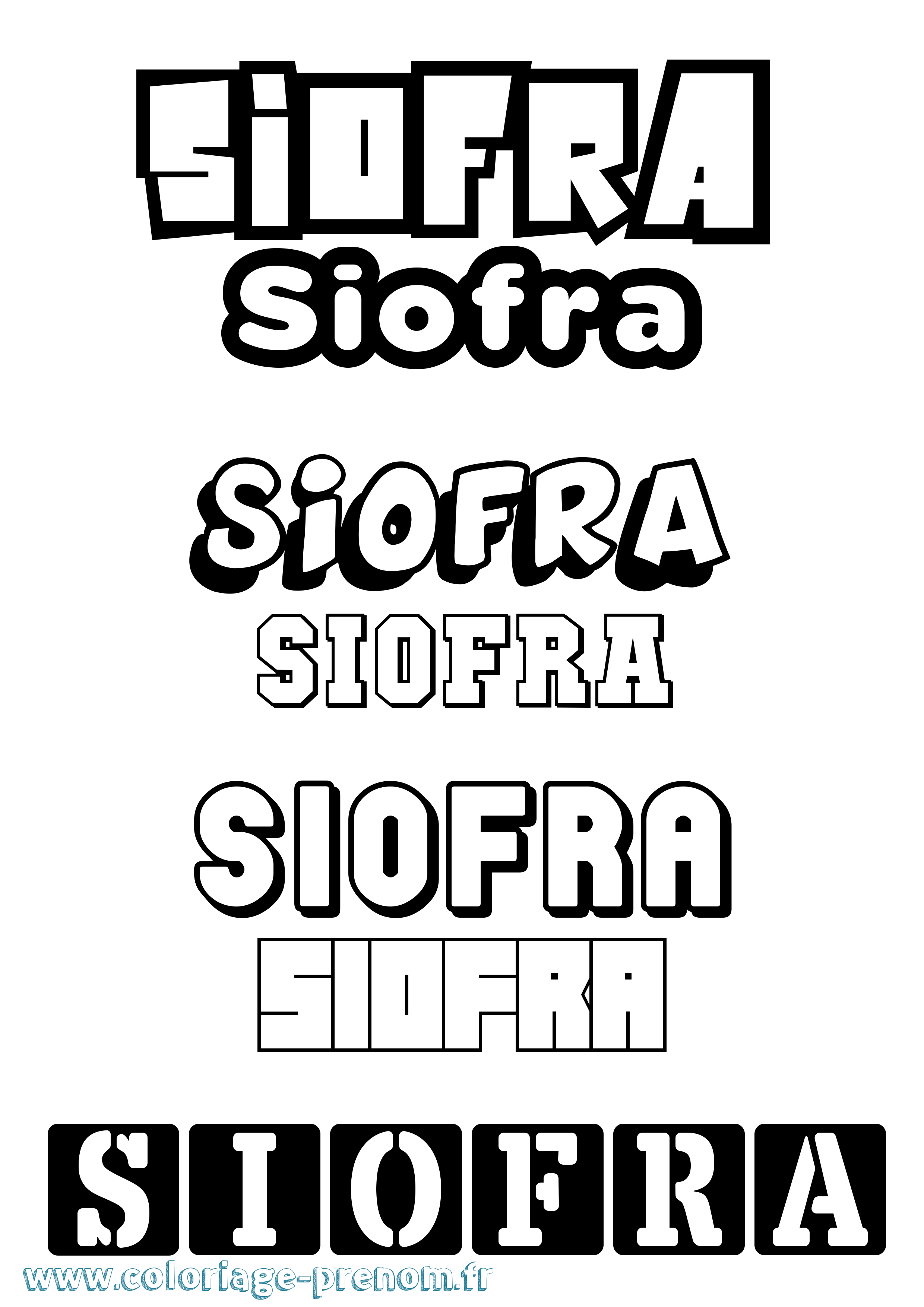 Coloriage Siofra Simple Coloriage prénom Siofra Simple