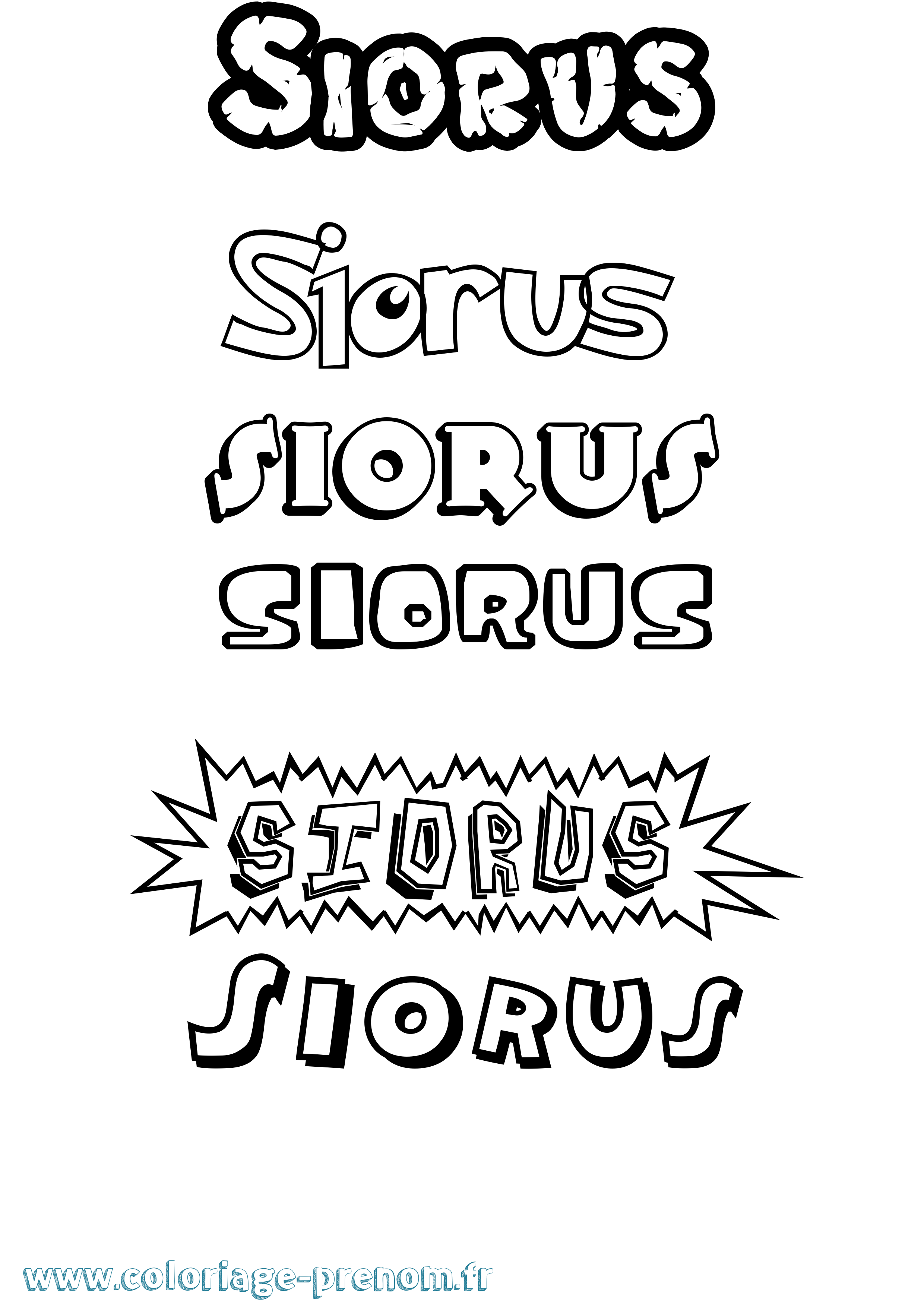 Coloriage Siorus Dessin Animé Coloriage prénom Siorus Dessin Animé