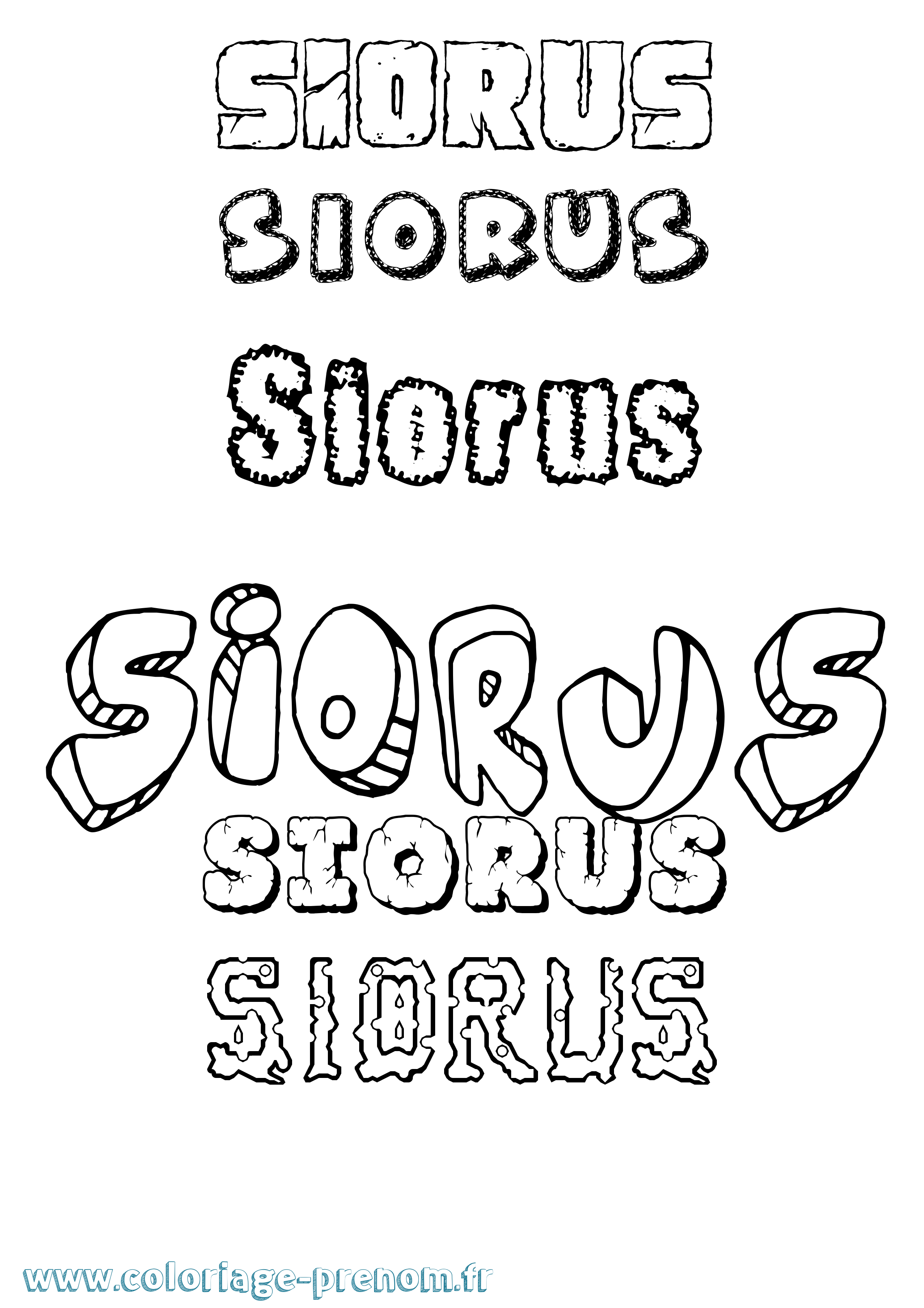 Coloriage Siorus Destructuré Coloriage prénom Siorus Destructuré