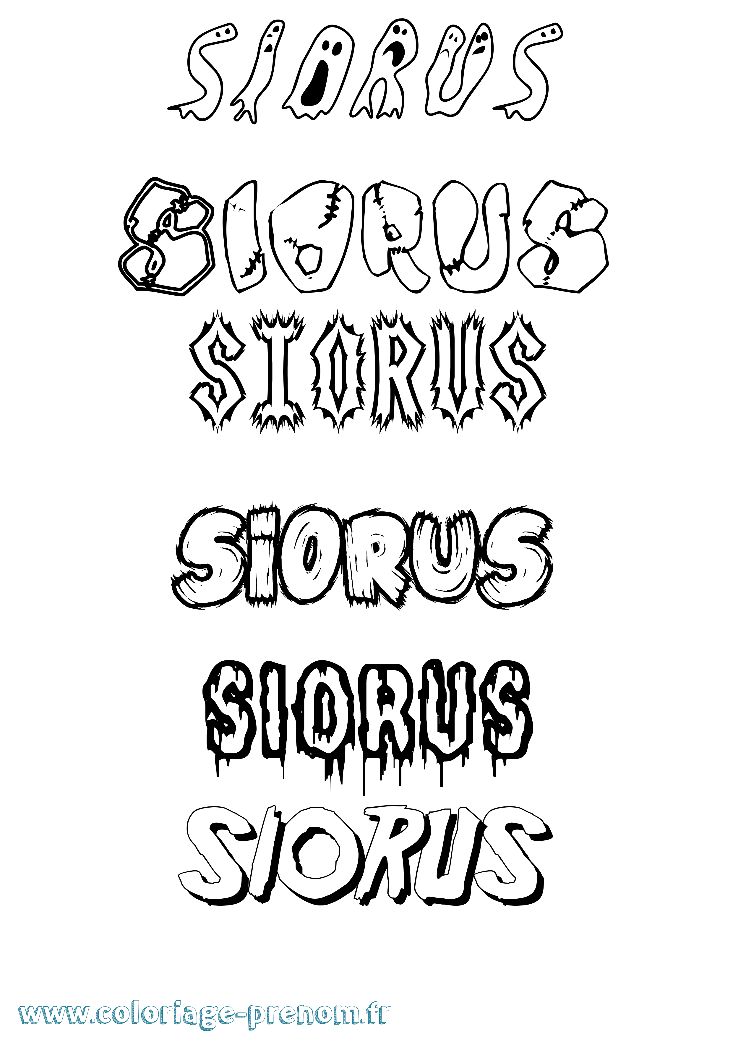 Coloriage Siorus Frisson Coloriage prénom Siorus Frisson