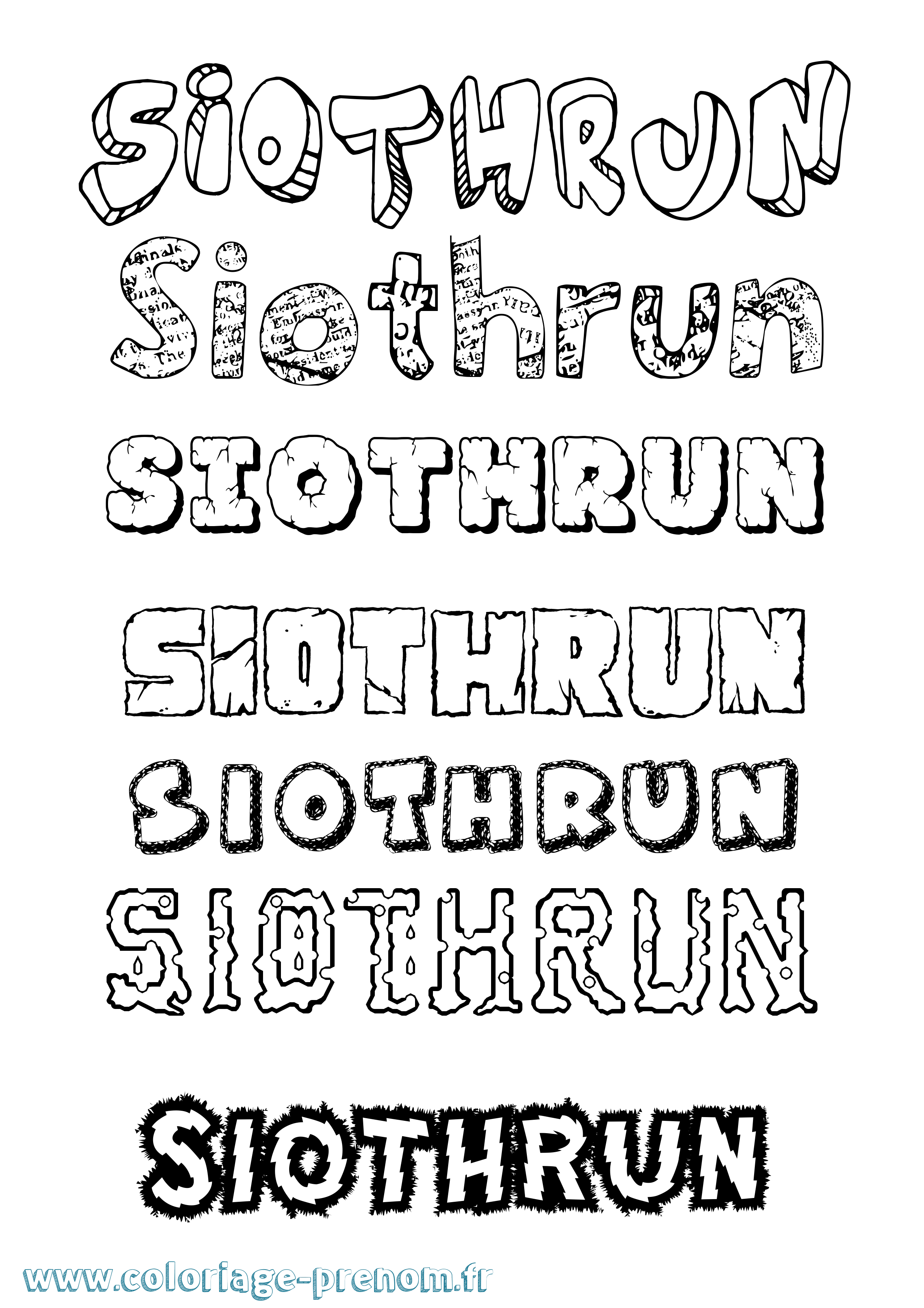 Coloriage Siothrún Destructuré Coloriage prénom Siothrún Destructuré