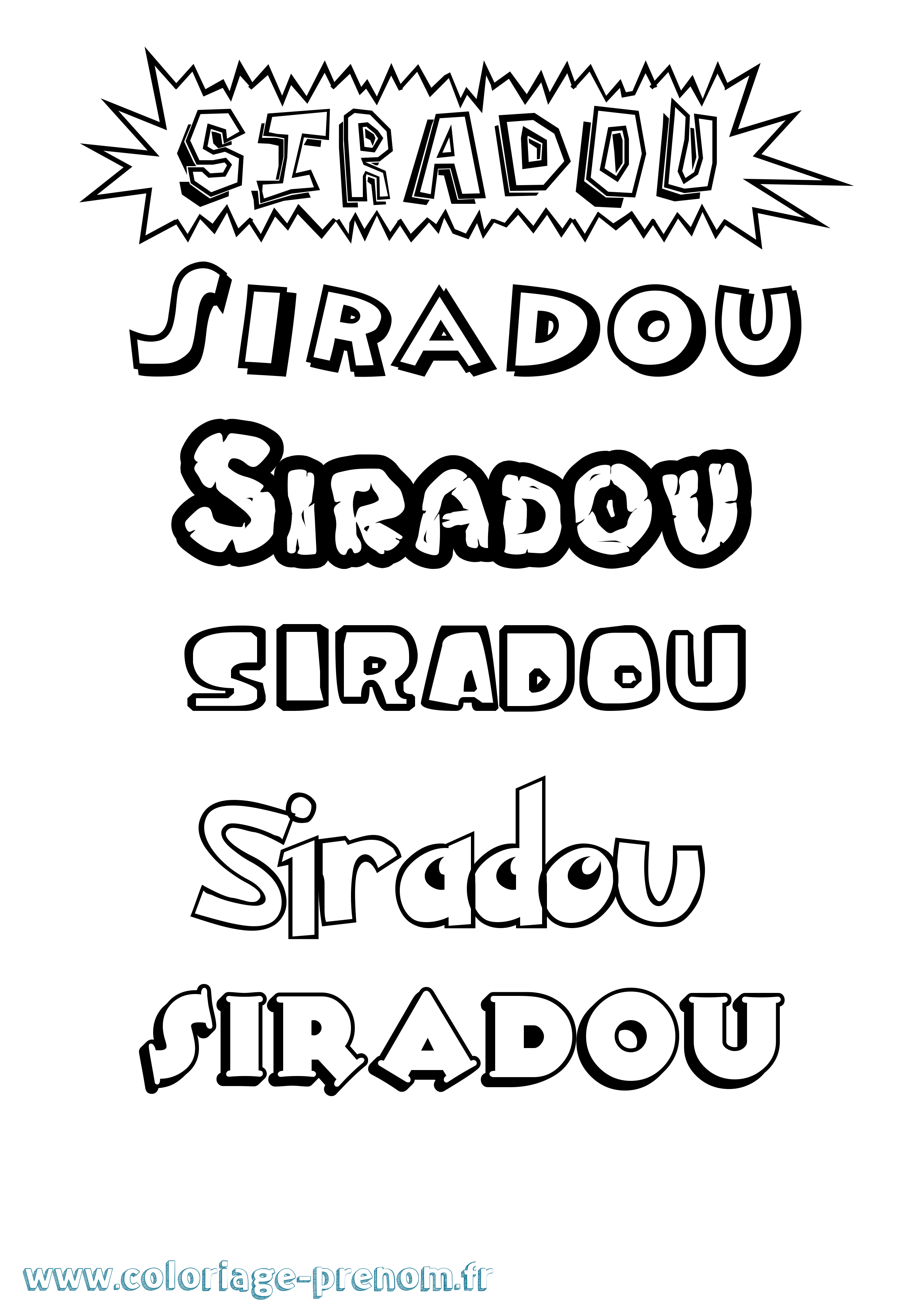 Coloriage Siradou Dessin Animé Coloriage prénom Siradou Dessin Animé