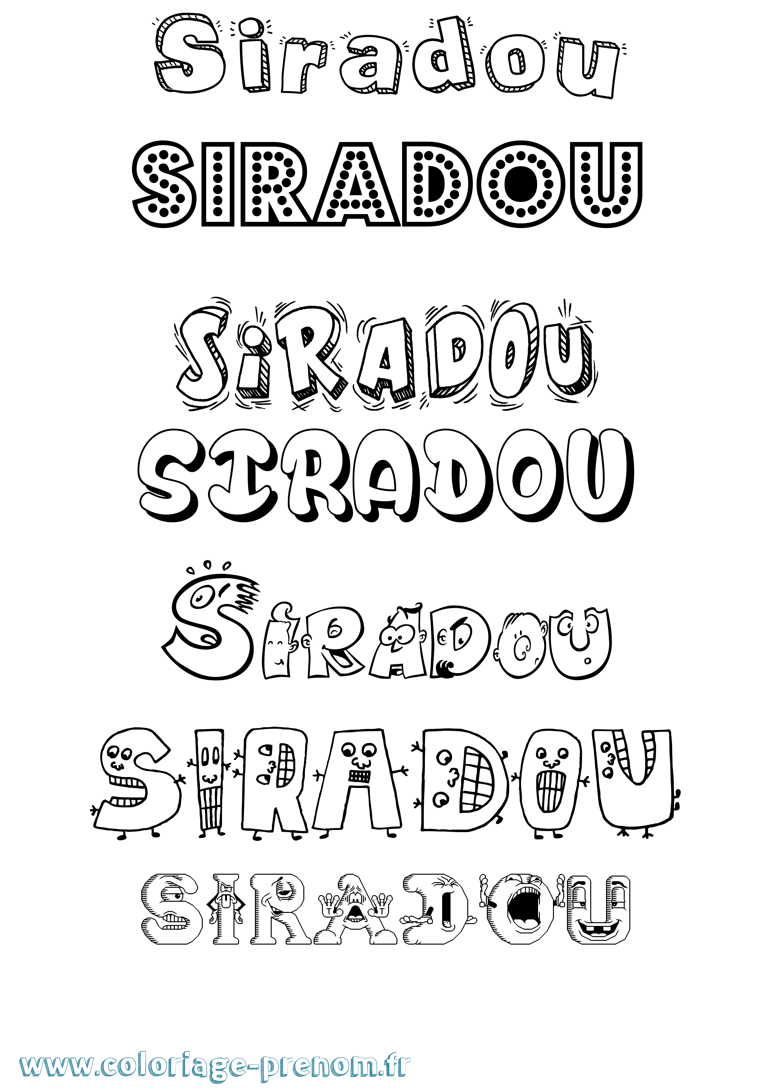 Coloriage Siradou Fun Coloriage prénom Siradou Fun