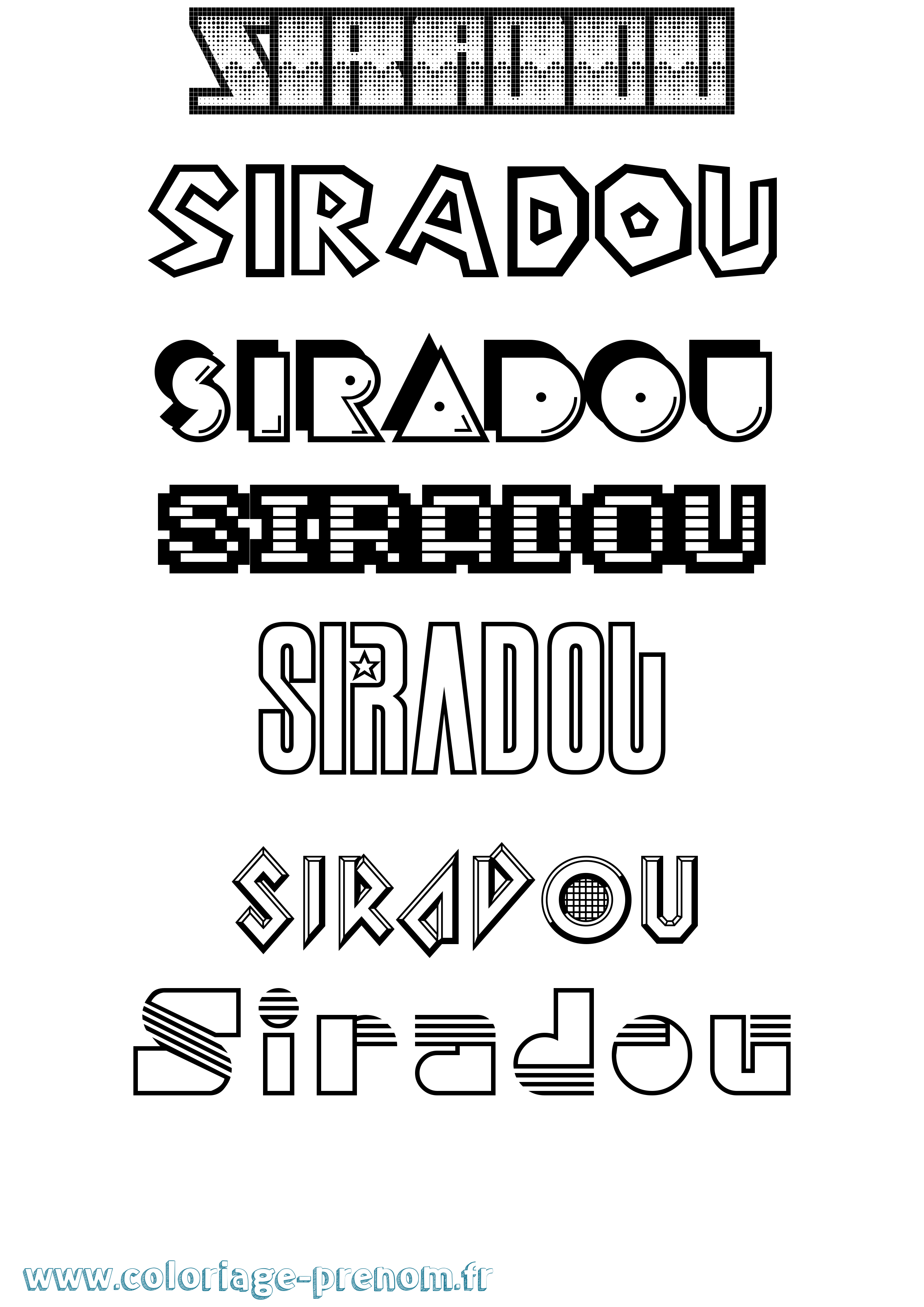 Coloriage Siradou Jeux Vidéos Coloriage prénom Siradou Jeux Vidéos
