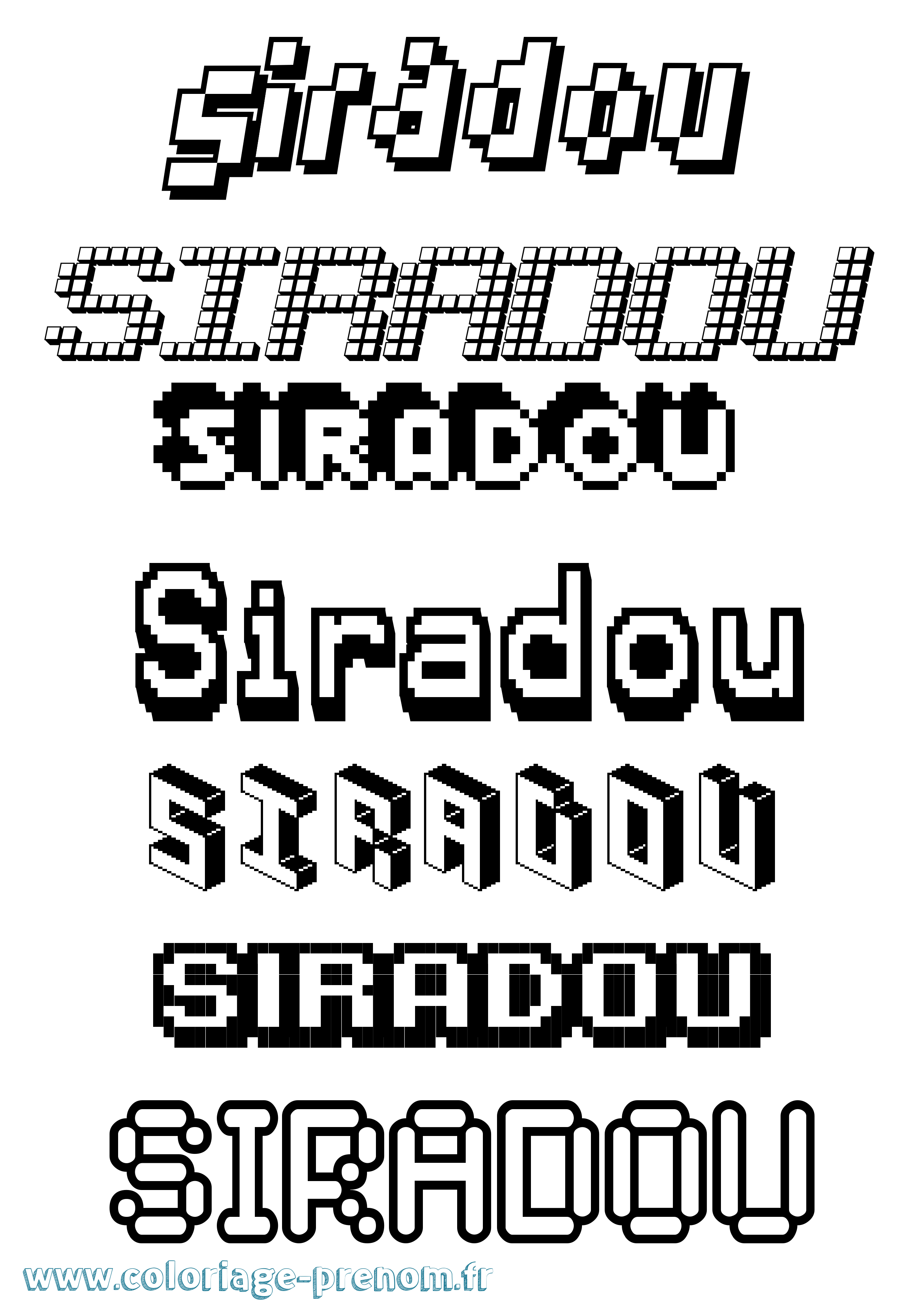 Coloriage Siradou Pixel Coloriage prénom Siradou Pixel