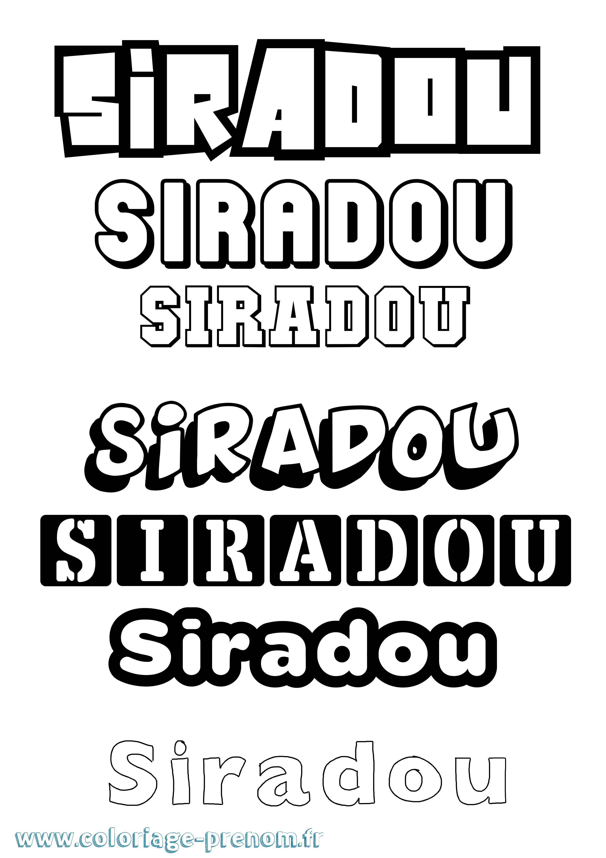 Coloriage Siradou Simple Coloriage prénom Siradou Simple