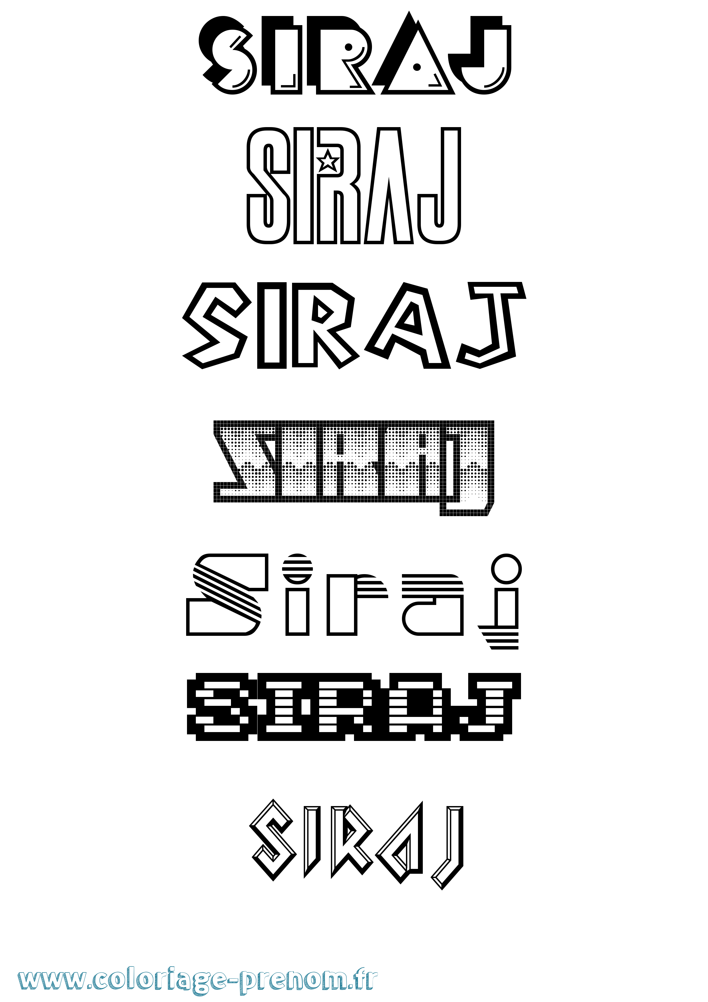 Coloriage Siraj Jeux Vidéos Coloriage prénom Siraj Jeux Vidéos