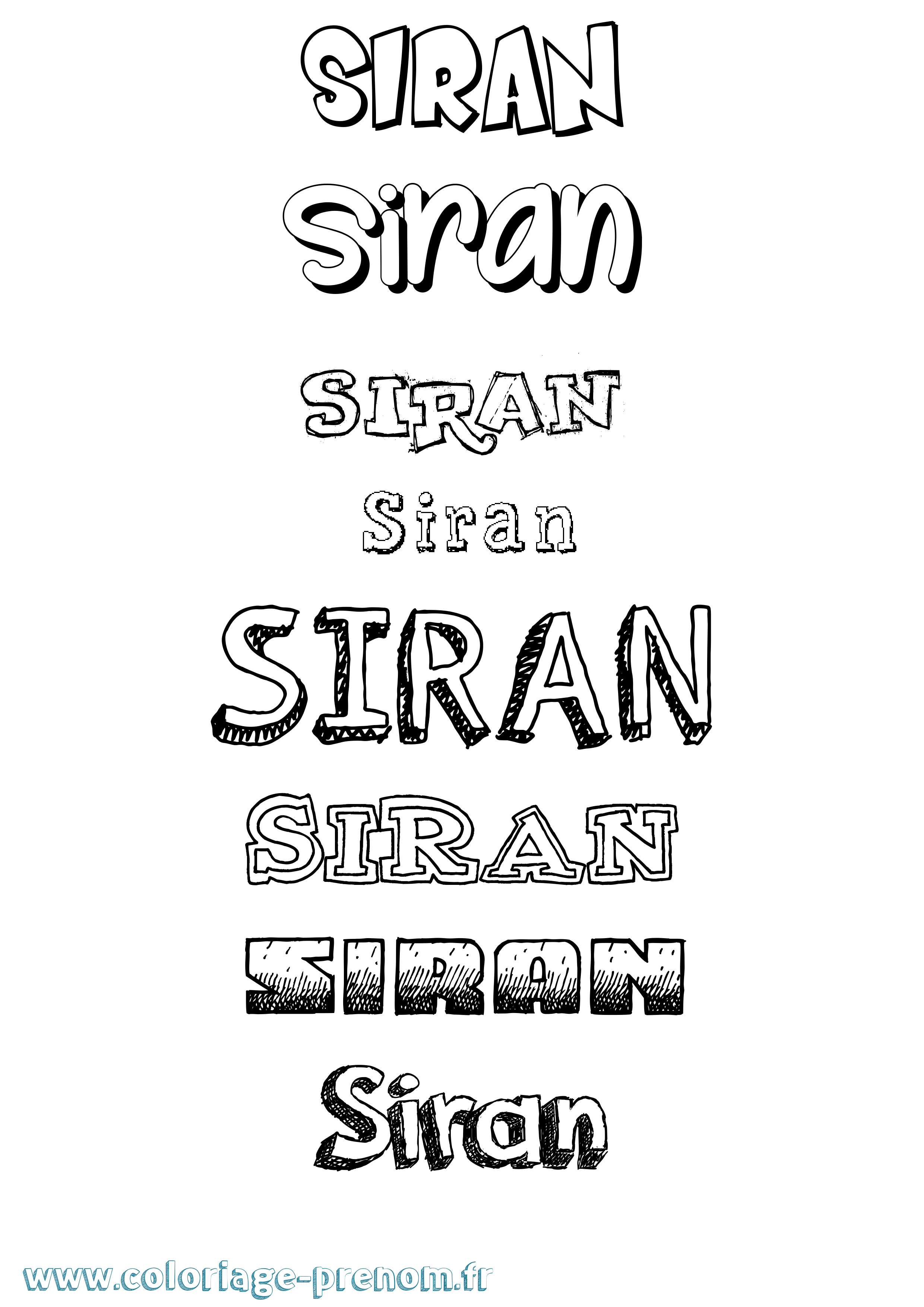 Coloriage Siran Dessiné Coloriage prénom Siran Dessiné