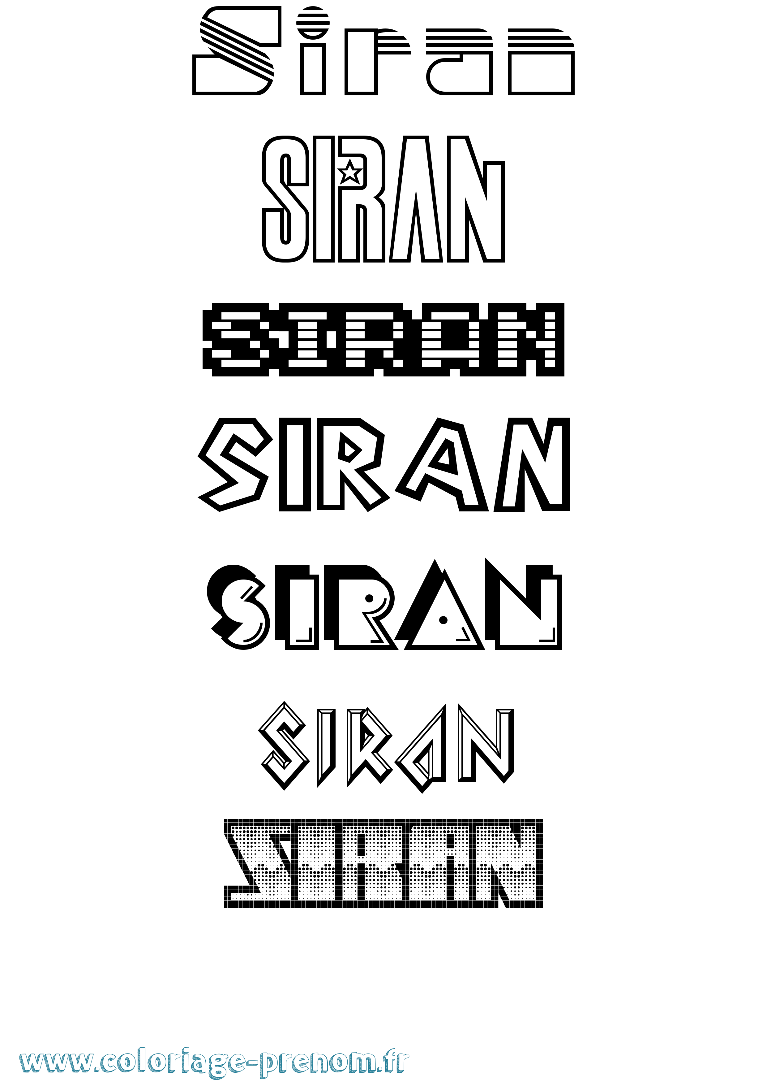 Coloriage Siran Jeux Vidéos Coloriage prénom Siran Jeux Vidéos
