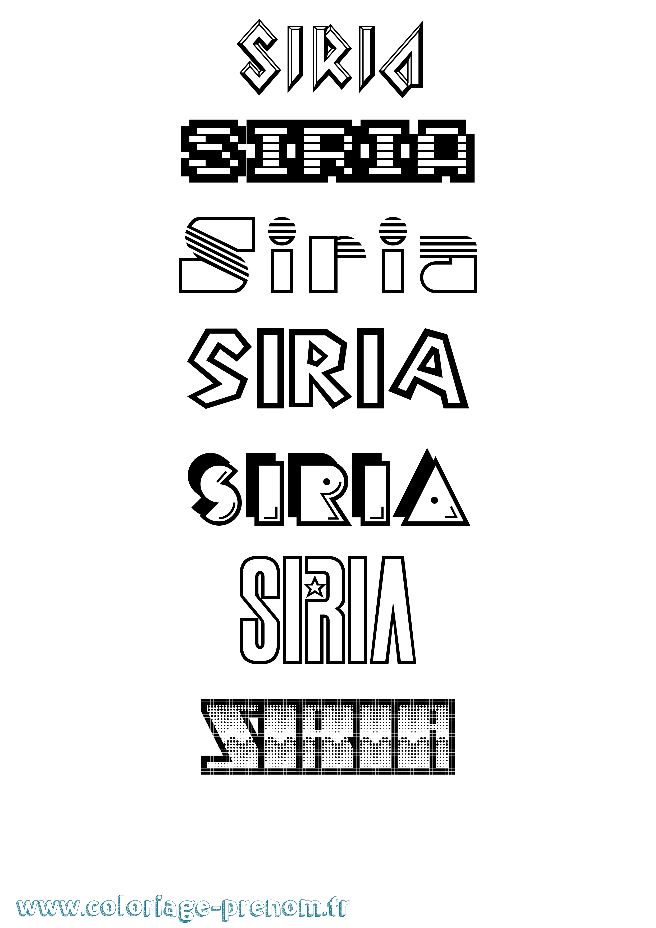 Coloriage Siria Jeux Vidéos Coloriage prénom Siria Jeux Vidéos