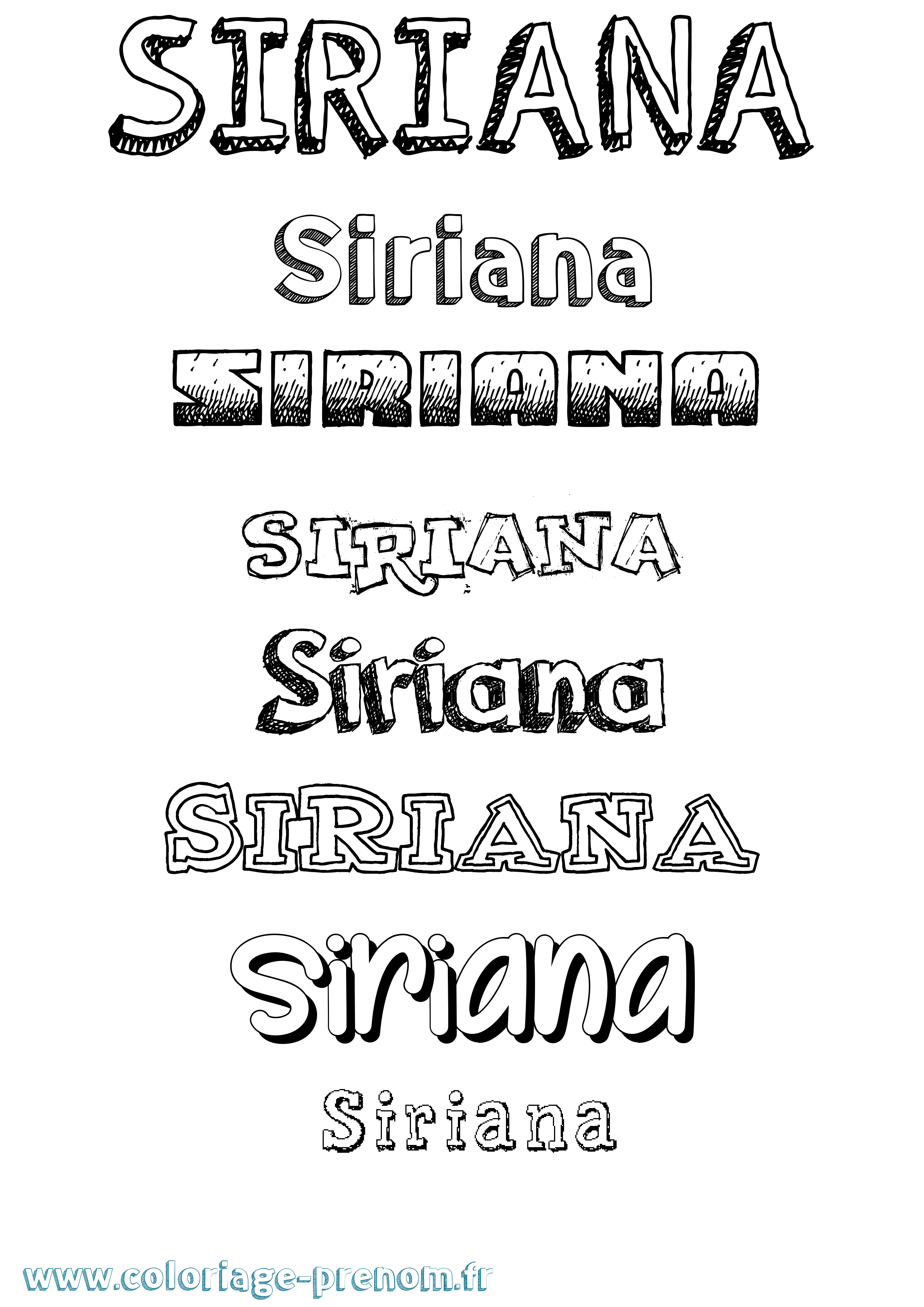 Coloriage Siriana Dessiné Coloriage prénom Siriana Dessiné