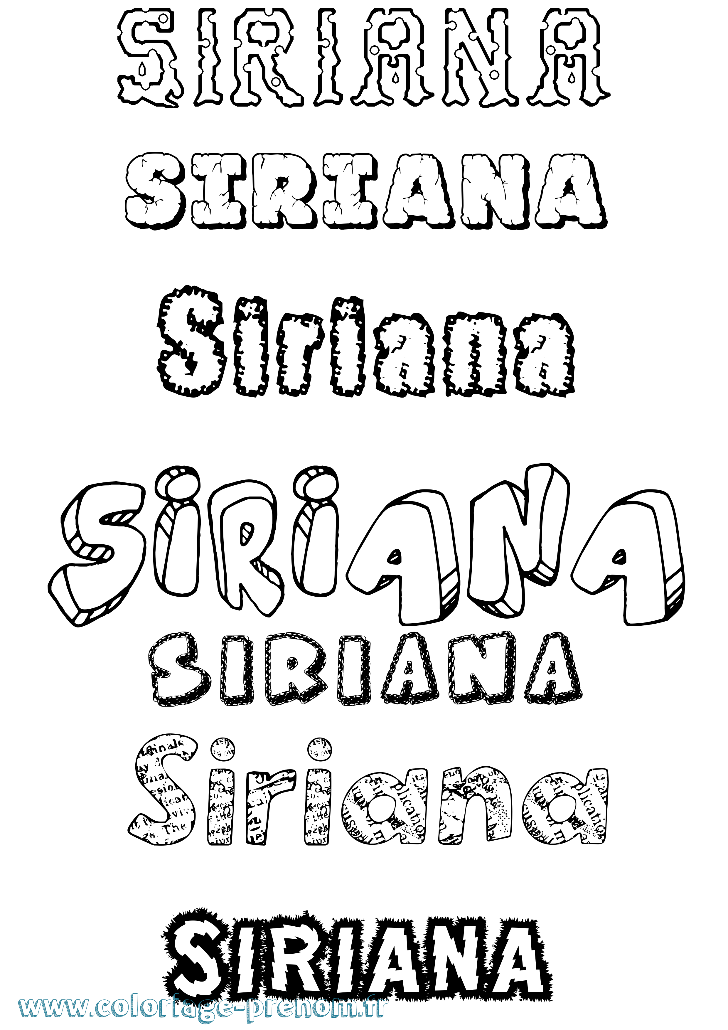 Coloriage Siriana Destructuré Coloriage prénom Siriana Destructuré