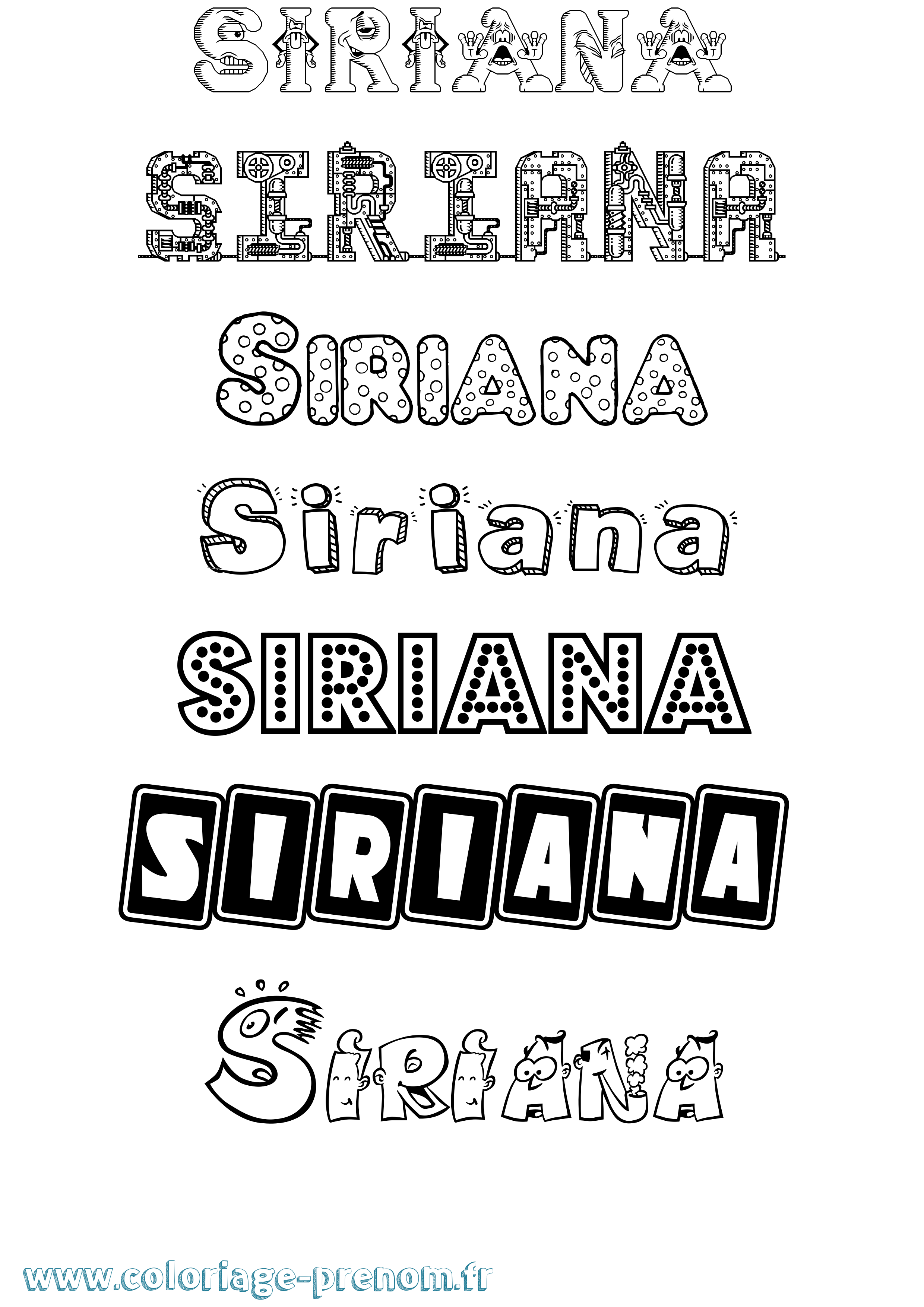 Coloriage Siriana Fun Coloriage prénom Siriana Fun