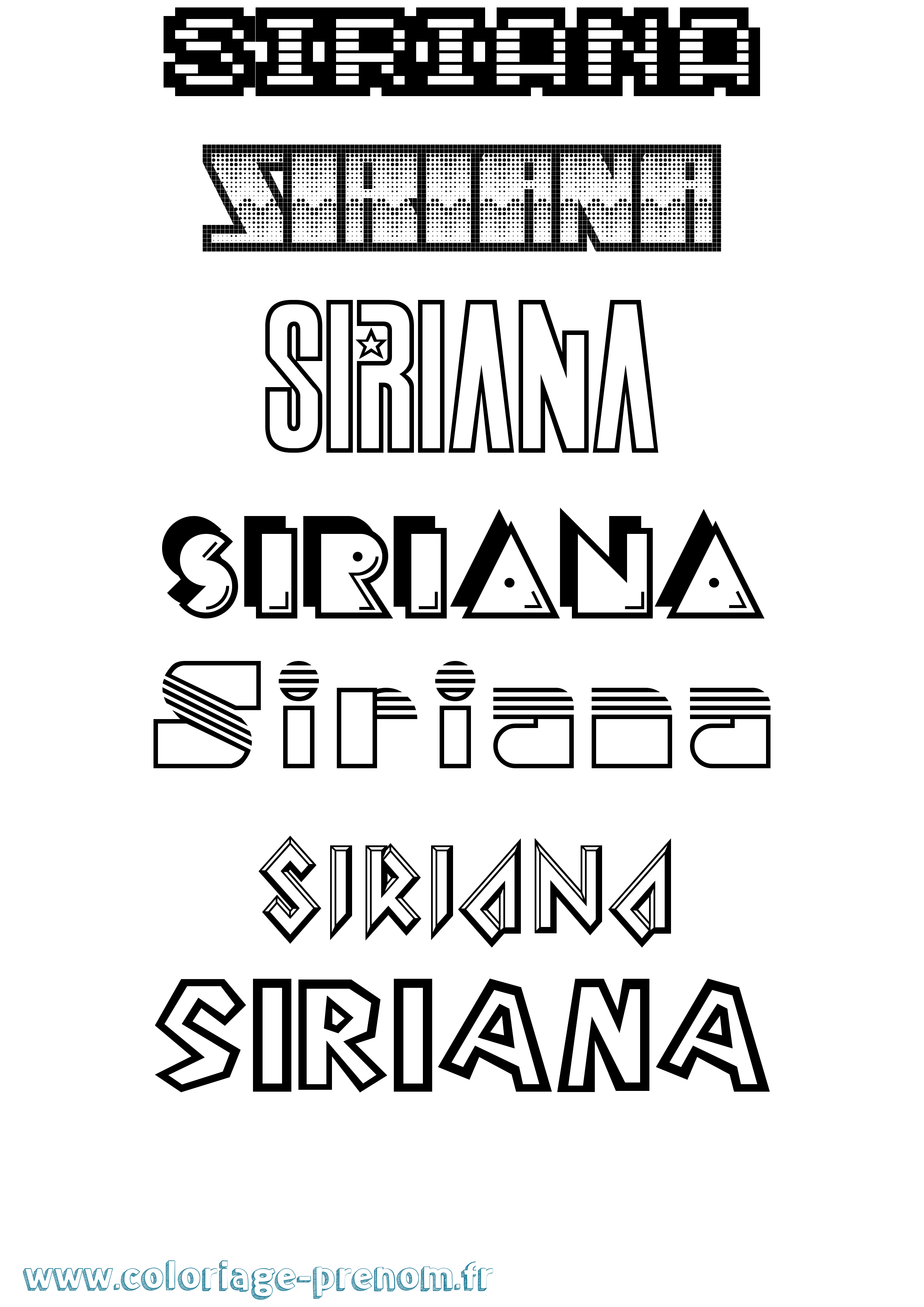 Coloriage Siriana Jeux Vidéos Coloriage prénom Siriana Jeux Vidéos