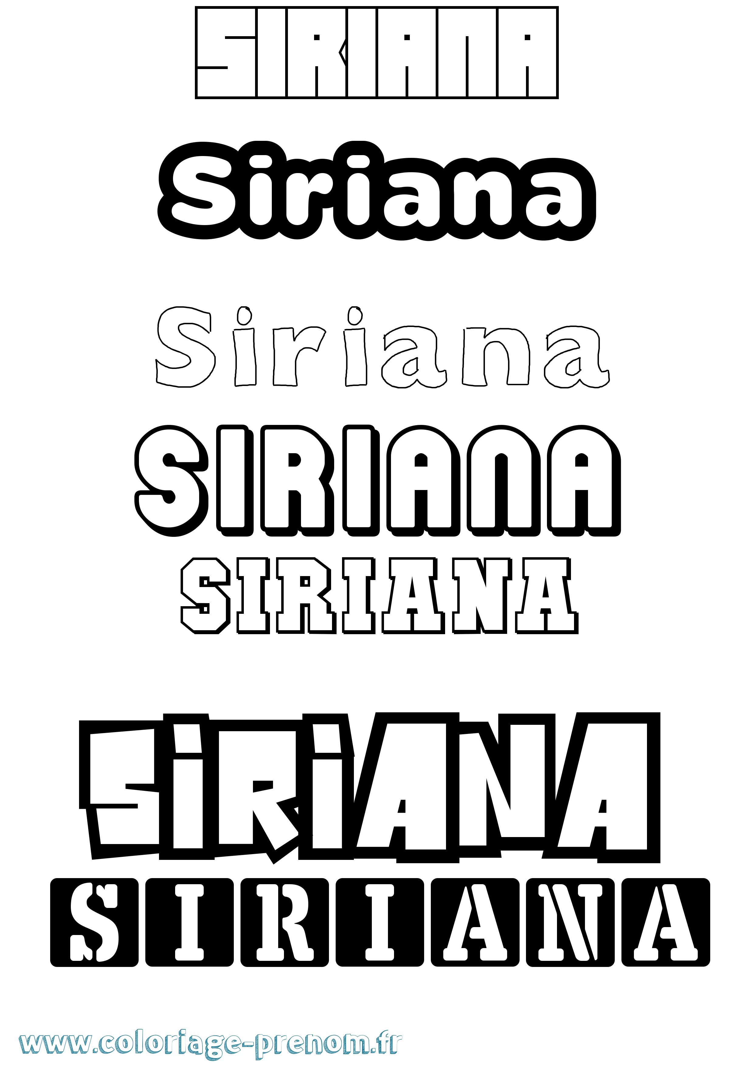 Coloriage Siriana Simple Coloriage prénom Siriana Simple