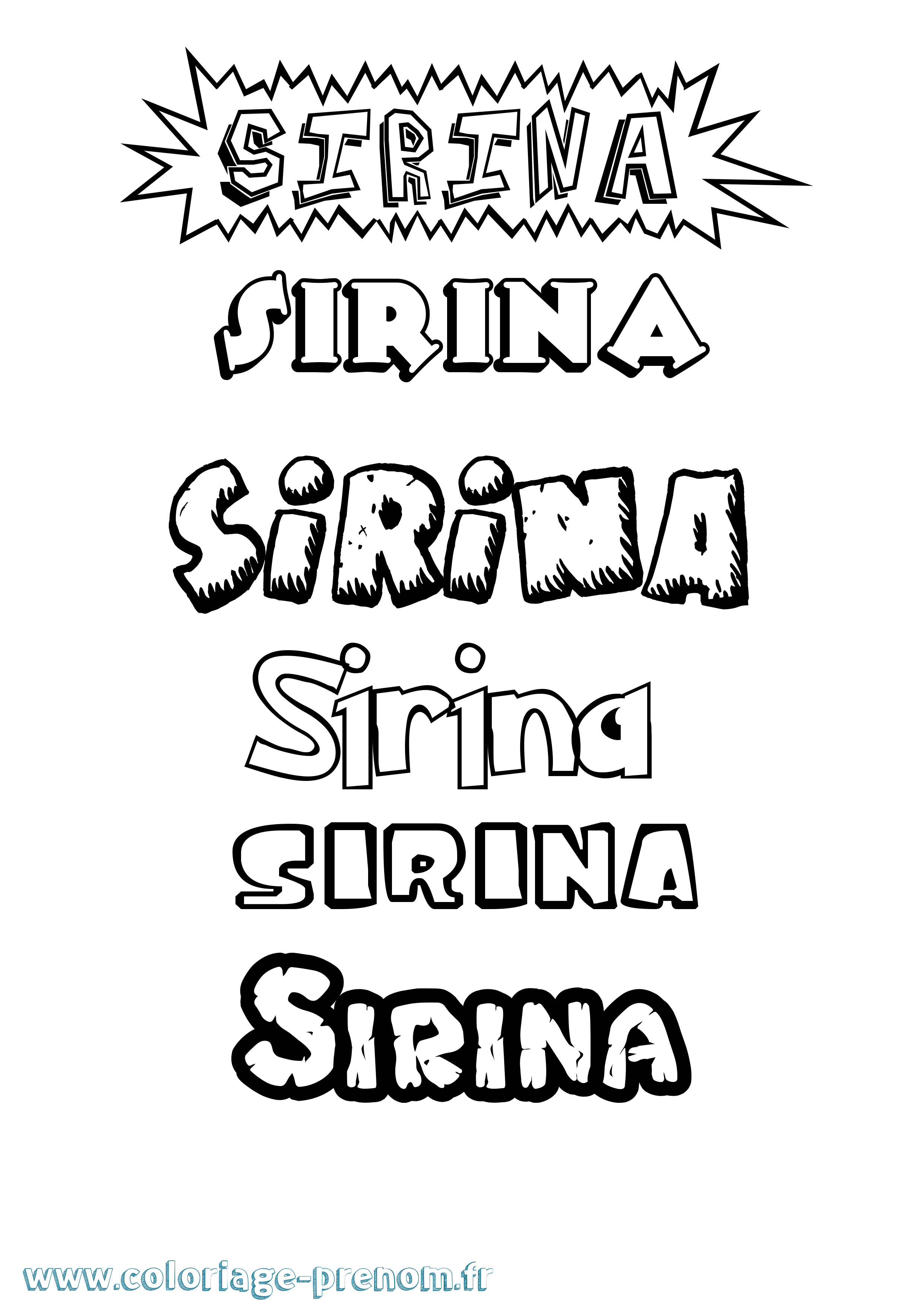 Coloriage Sirina Dessin Animé Coloriage prénom Sirina Dessin Animé