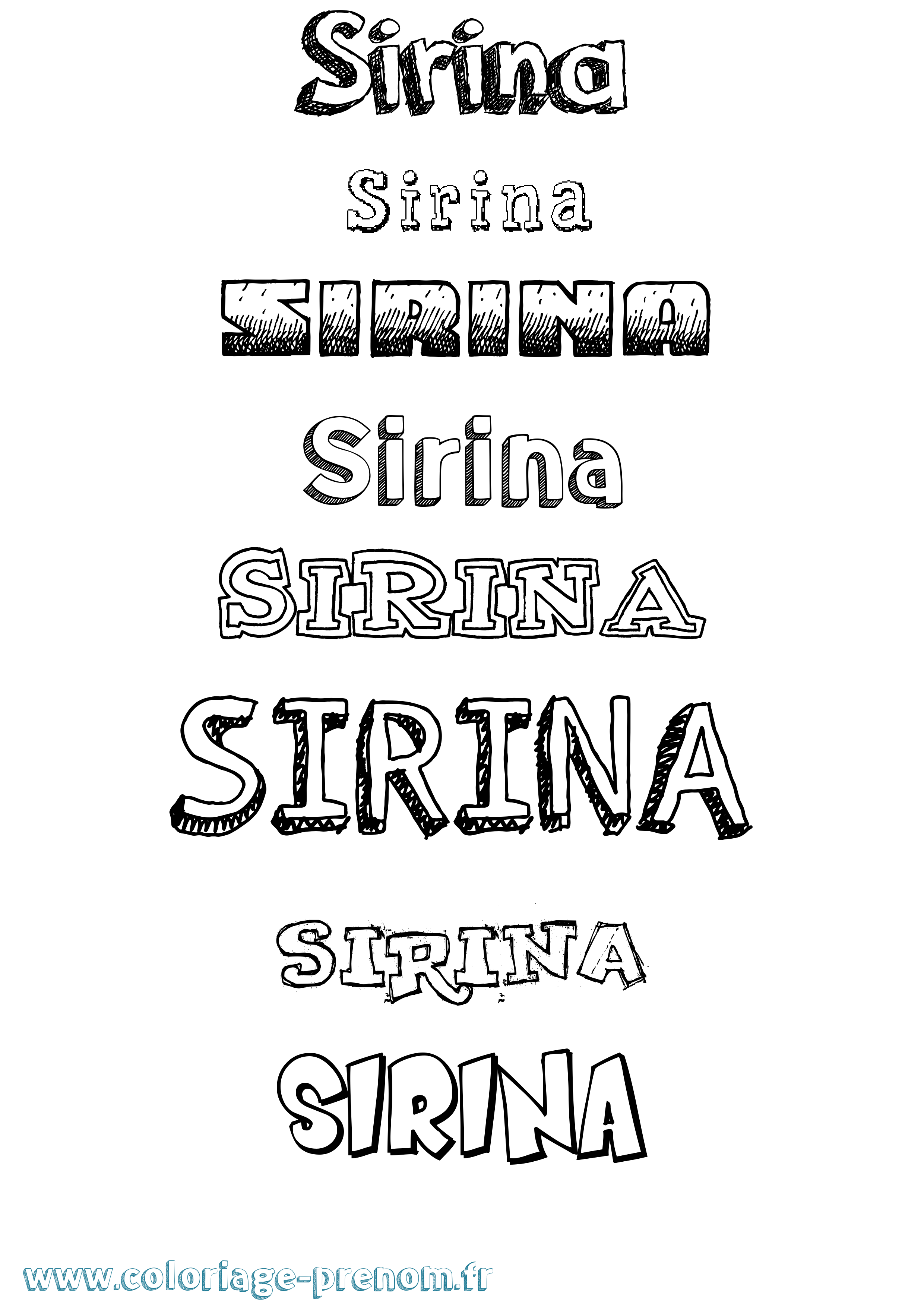 Coloriage Sirina Dessiné Coloriage prénom Sirina Dessiné